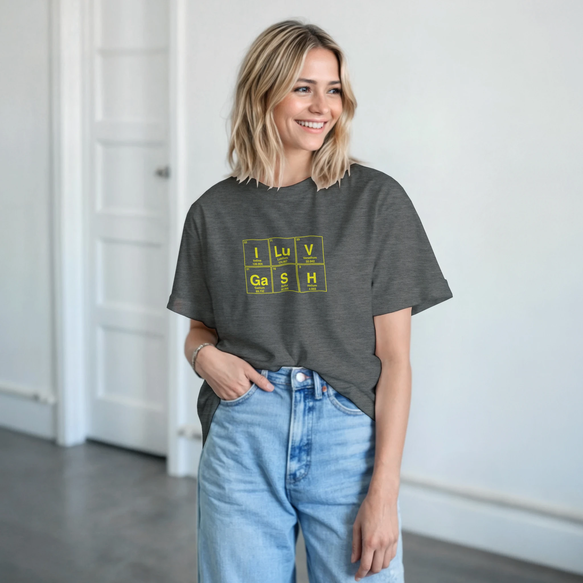 I LuV GaSH periodic table adult novelty tshirt sex dark grey 2