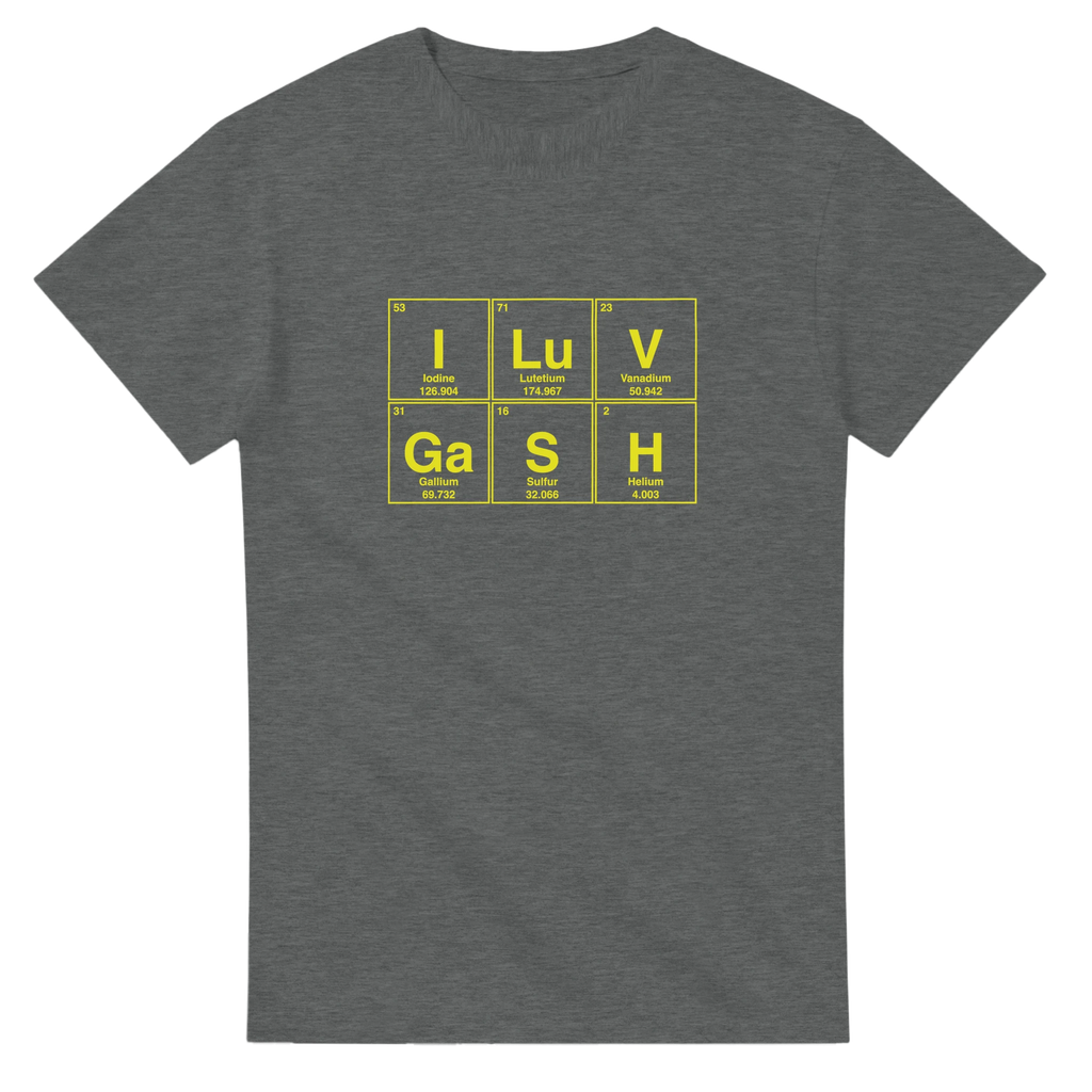 I LuV GaSH periodic table adult novelty tshirt sex dark grey 4