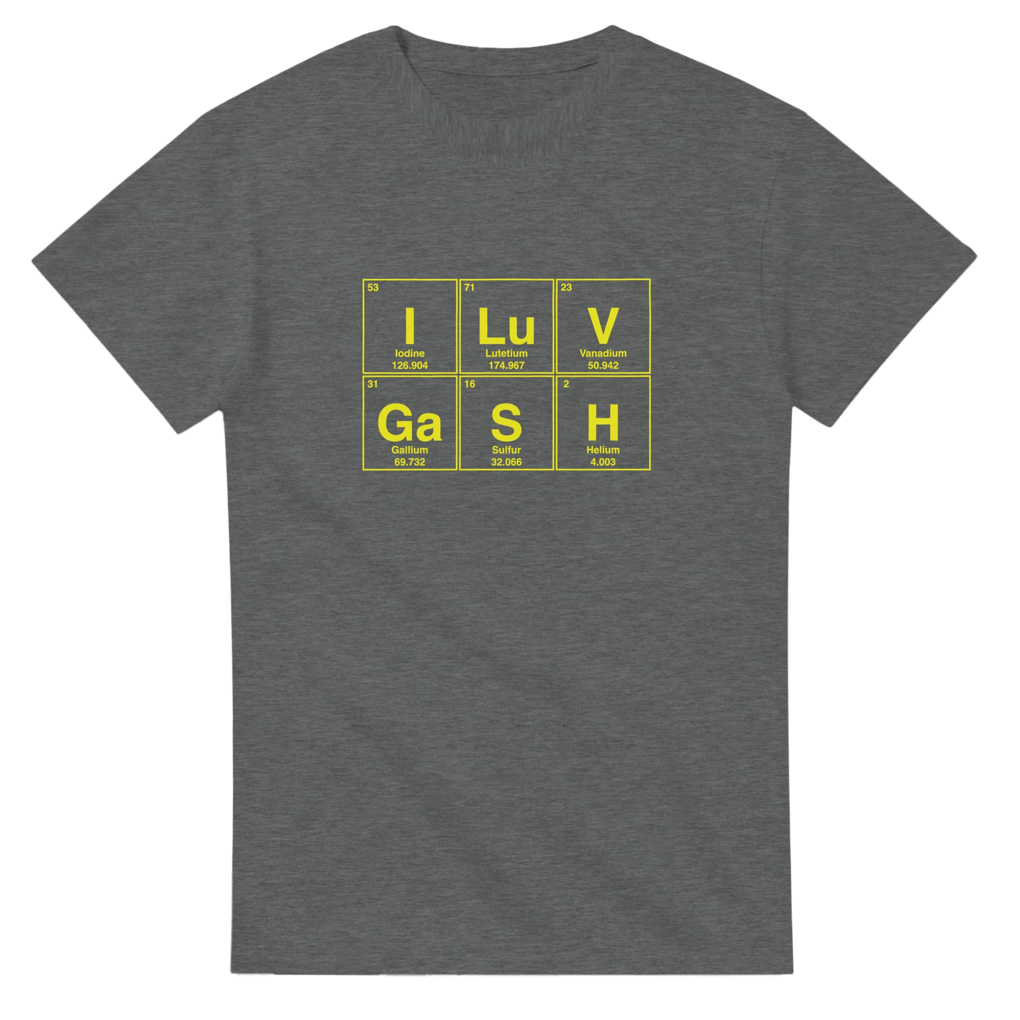 I LuV GaSH periodic table adult novelty tshirt sex dark grey 4