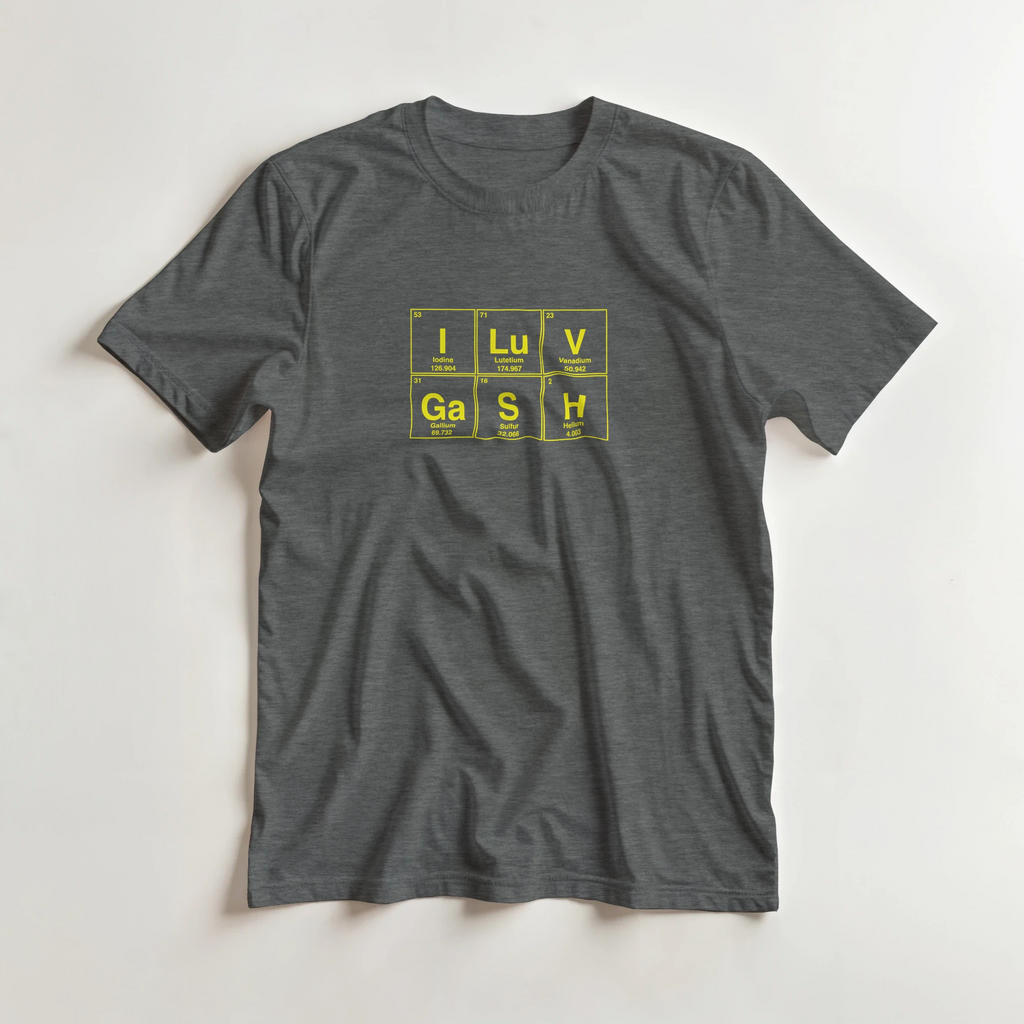 I LuV GaSH periodic table adult novelty tshirt sex dark grey 6