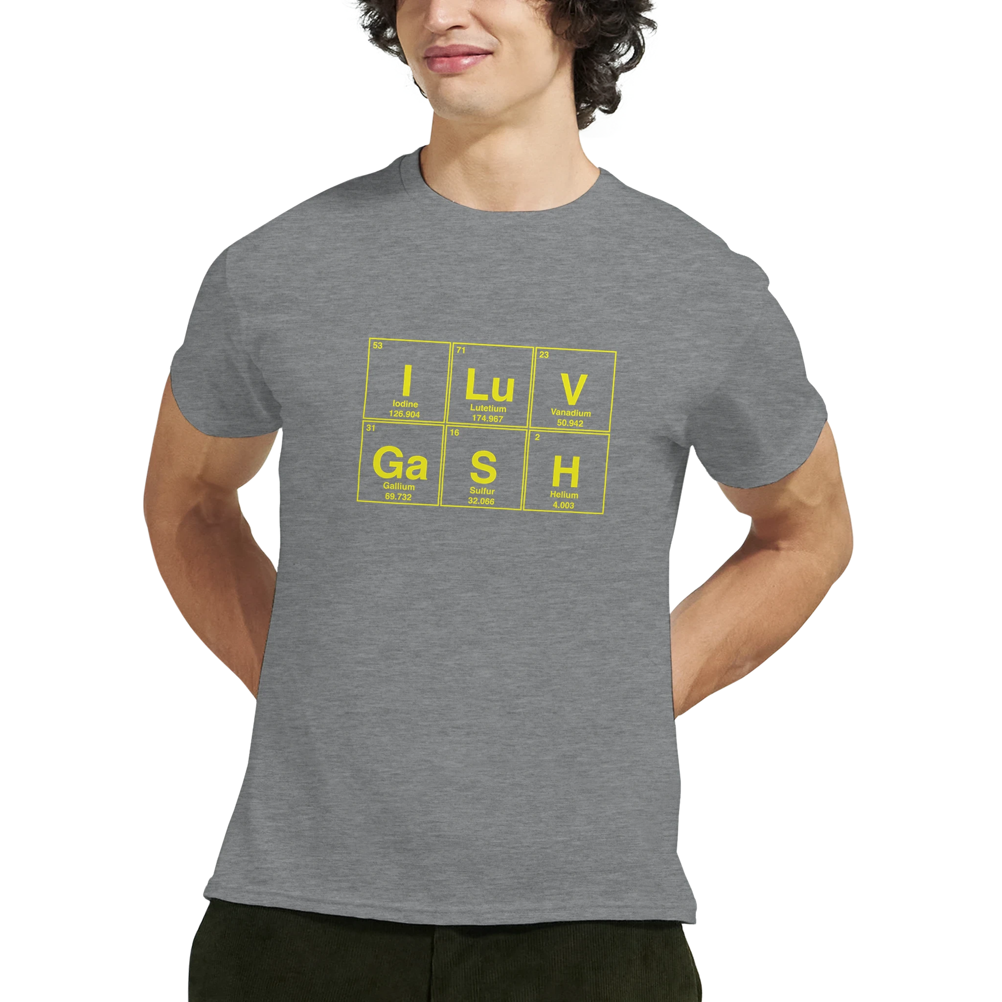 I LuV GaSH periodic table adult novelty tshirt sex sport grey