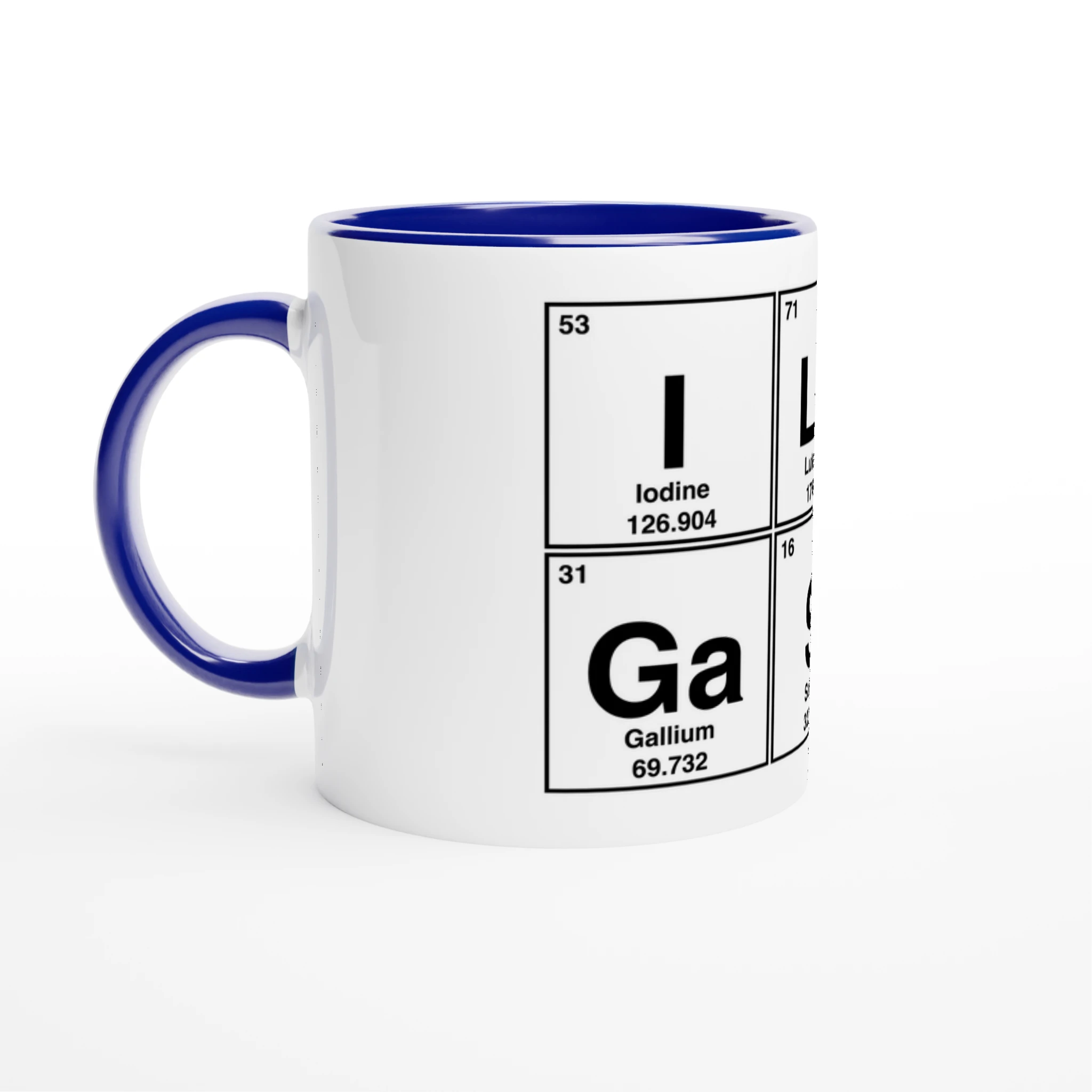 I LuV GaSH periodic table cup mug adult novelty sex blue