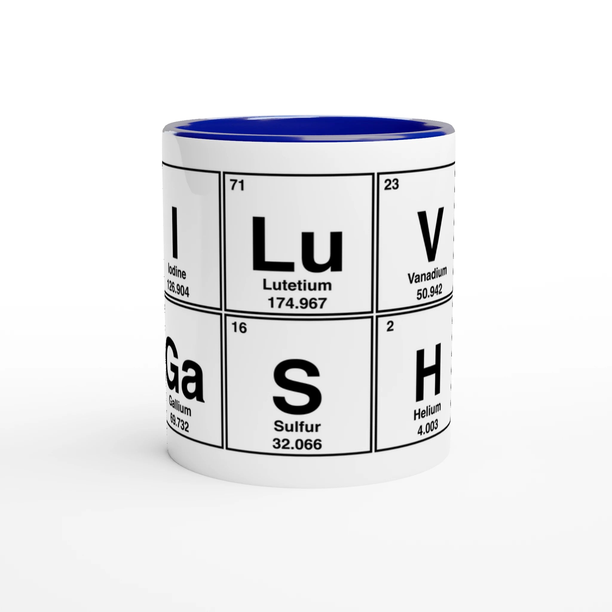 I LuV GaSH periodic table cup mug adult novelty sex blue 2
