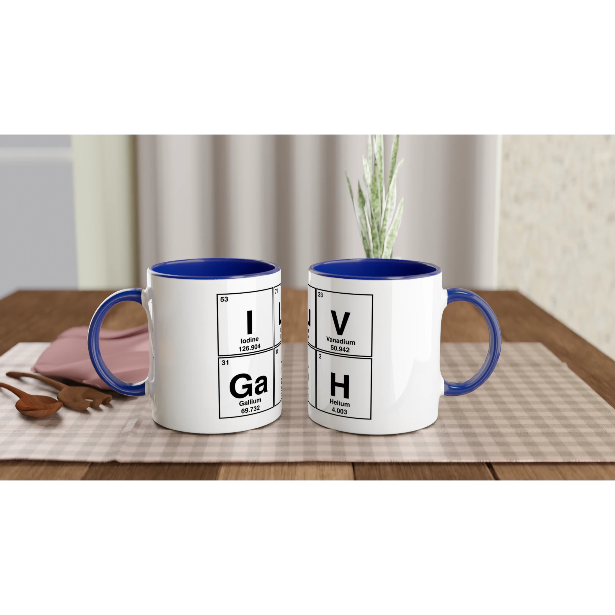 I LuV GaSH periodic table cup mug adult novelty sex blue pair
