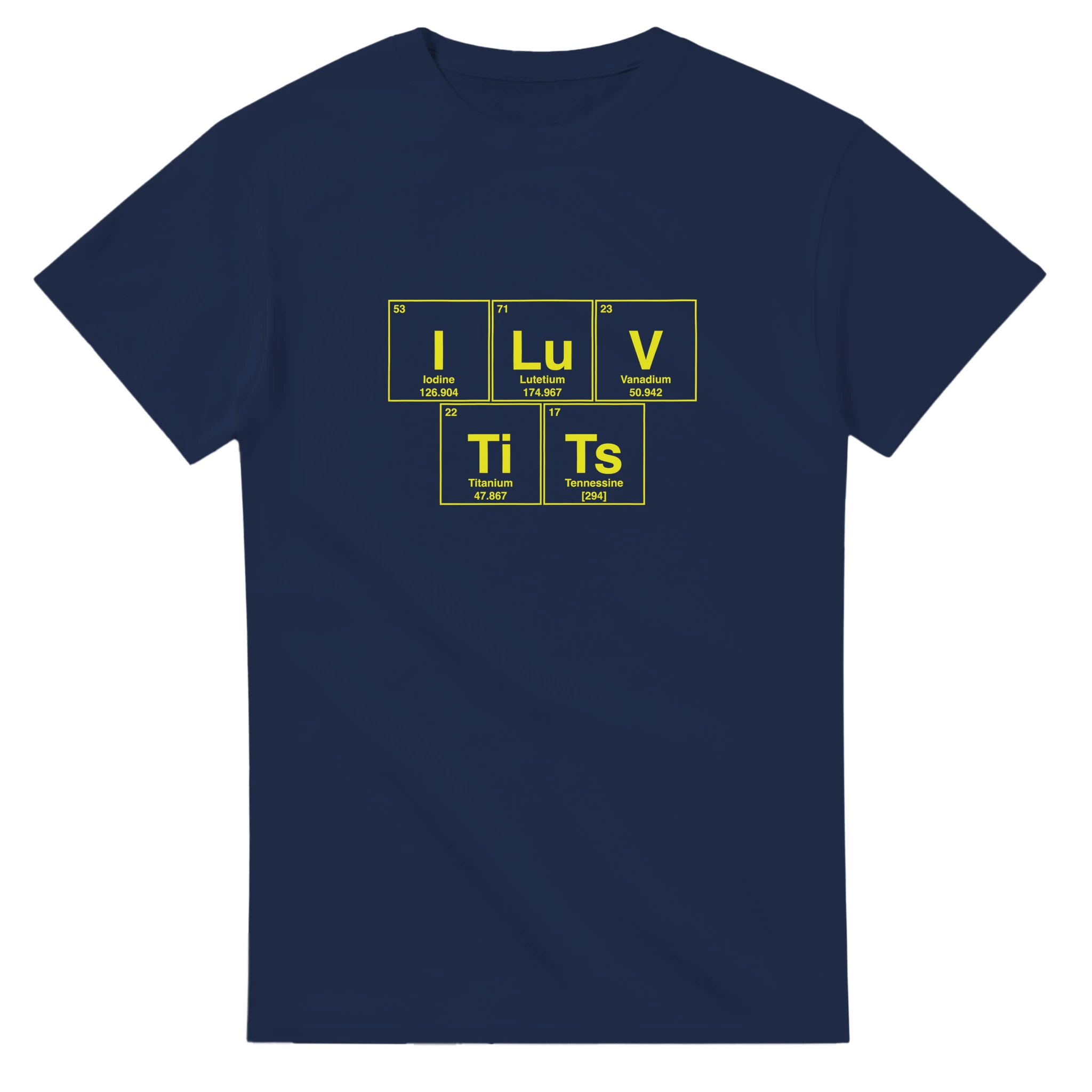 I LuV TiTs periodic table adult novelty tshirt navy blue 2