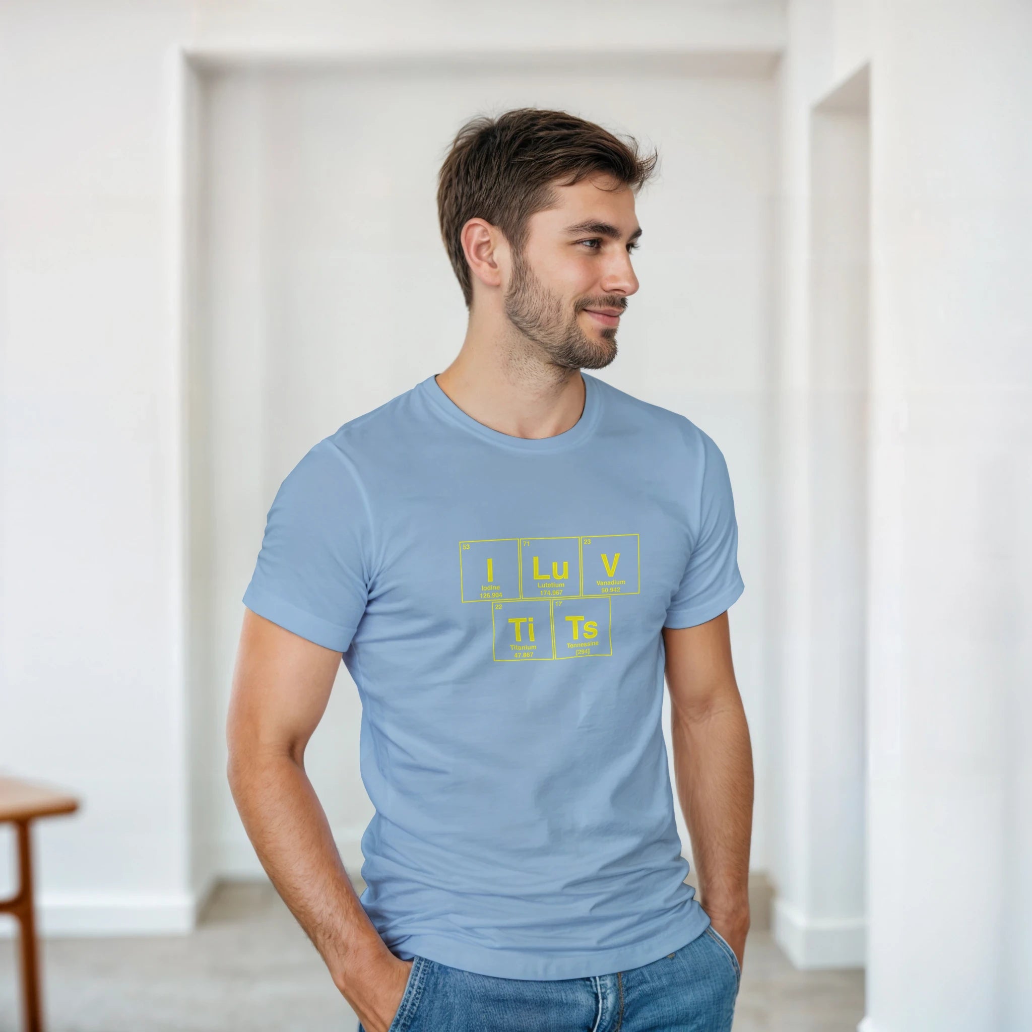 I LuV TiTs periodic table adult novelty tshirt sex light blue 2