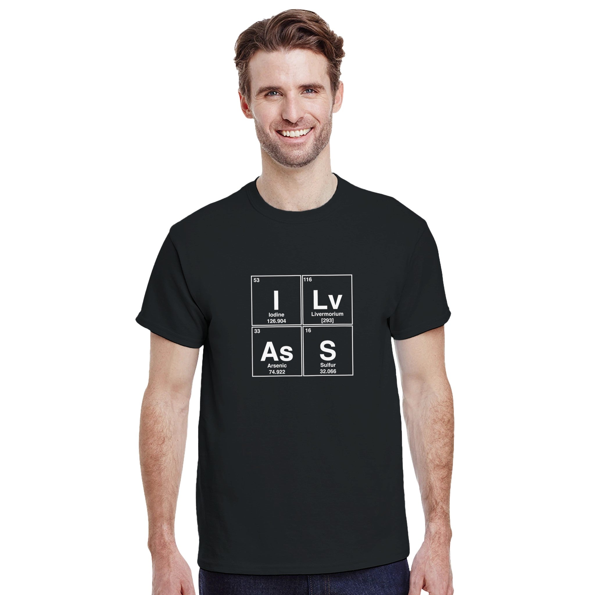 I Lv AsS periodic table adult novelty tshirt sex black