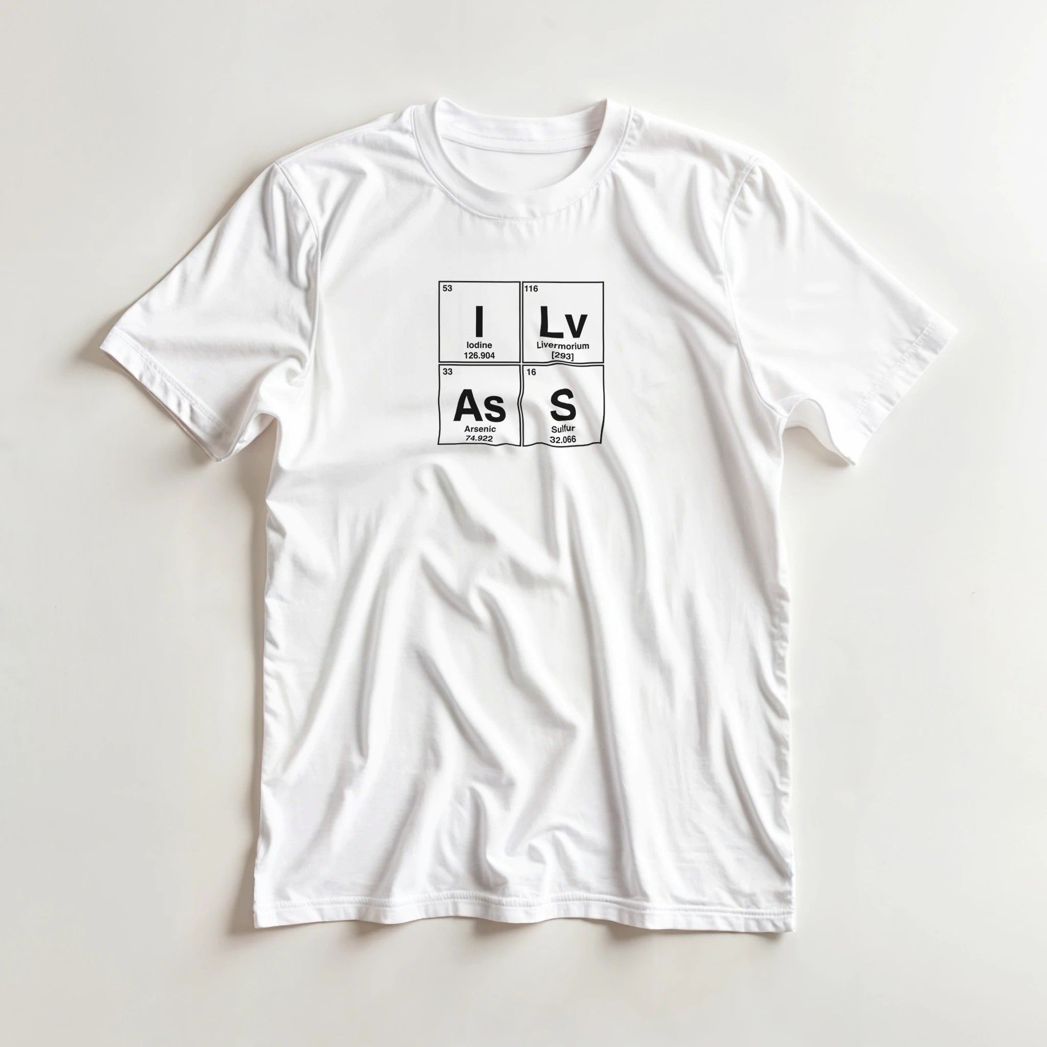 I Lv AsS periodic table adult novelty tshirt sex white 4