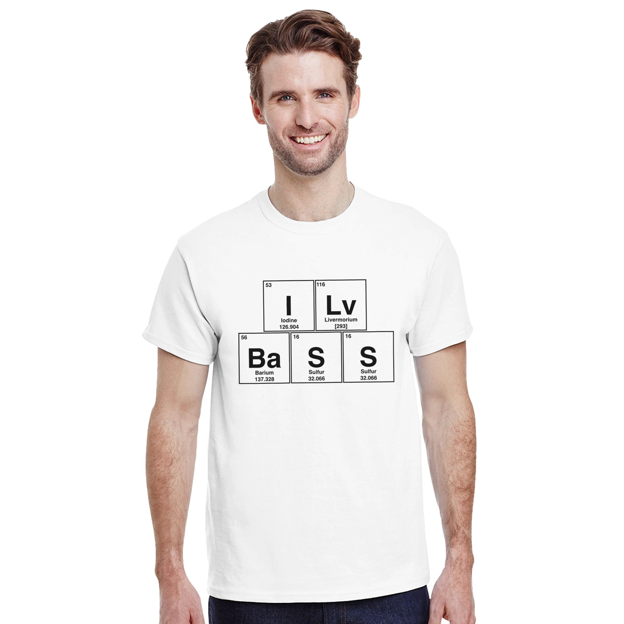 I Lv BaSS periodic table aduly novelty tshirt