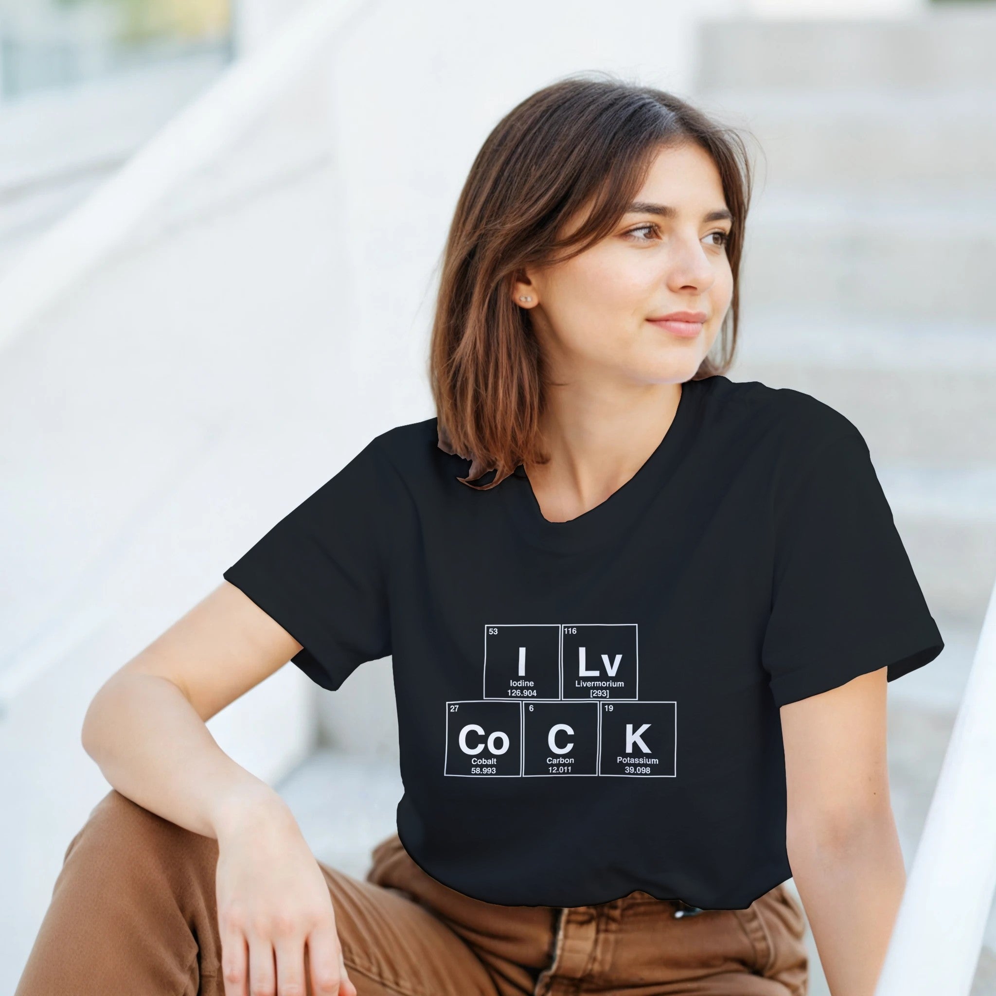 I Lv CoCK periodic table adult novelty tshirt sex