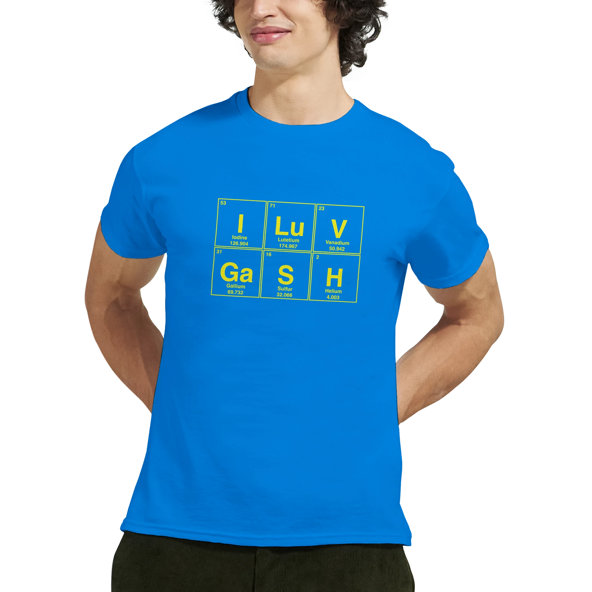 I Lv GaSH periodic table adult novelty tshirt sex royal blue