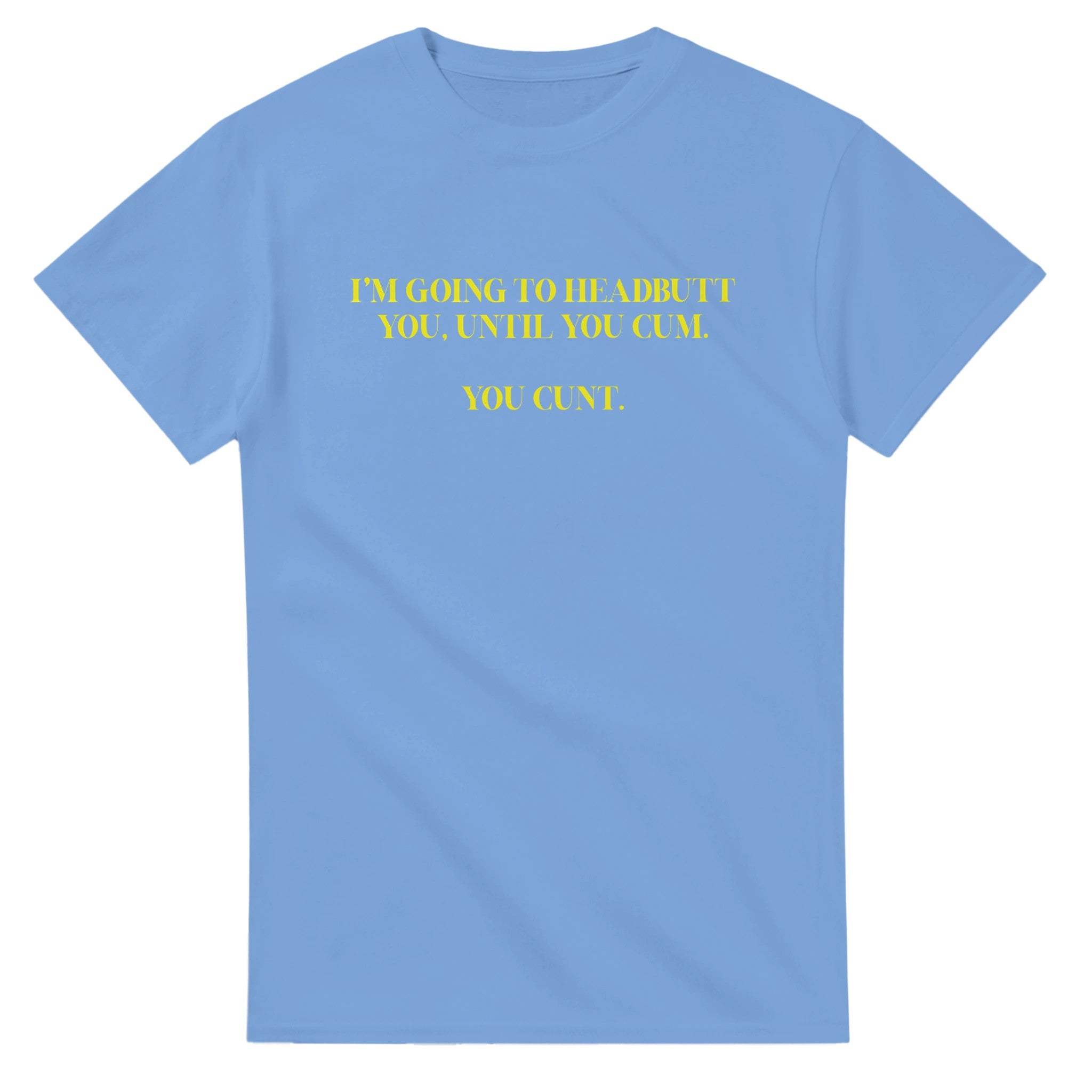 I'M GOING TO HEADBUTT YOU UNTIL YOU CUM YOU CUNT NOVELTY ADULT TSHIRT LIGHT BLUE 2
