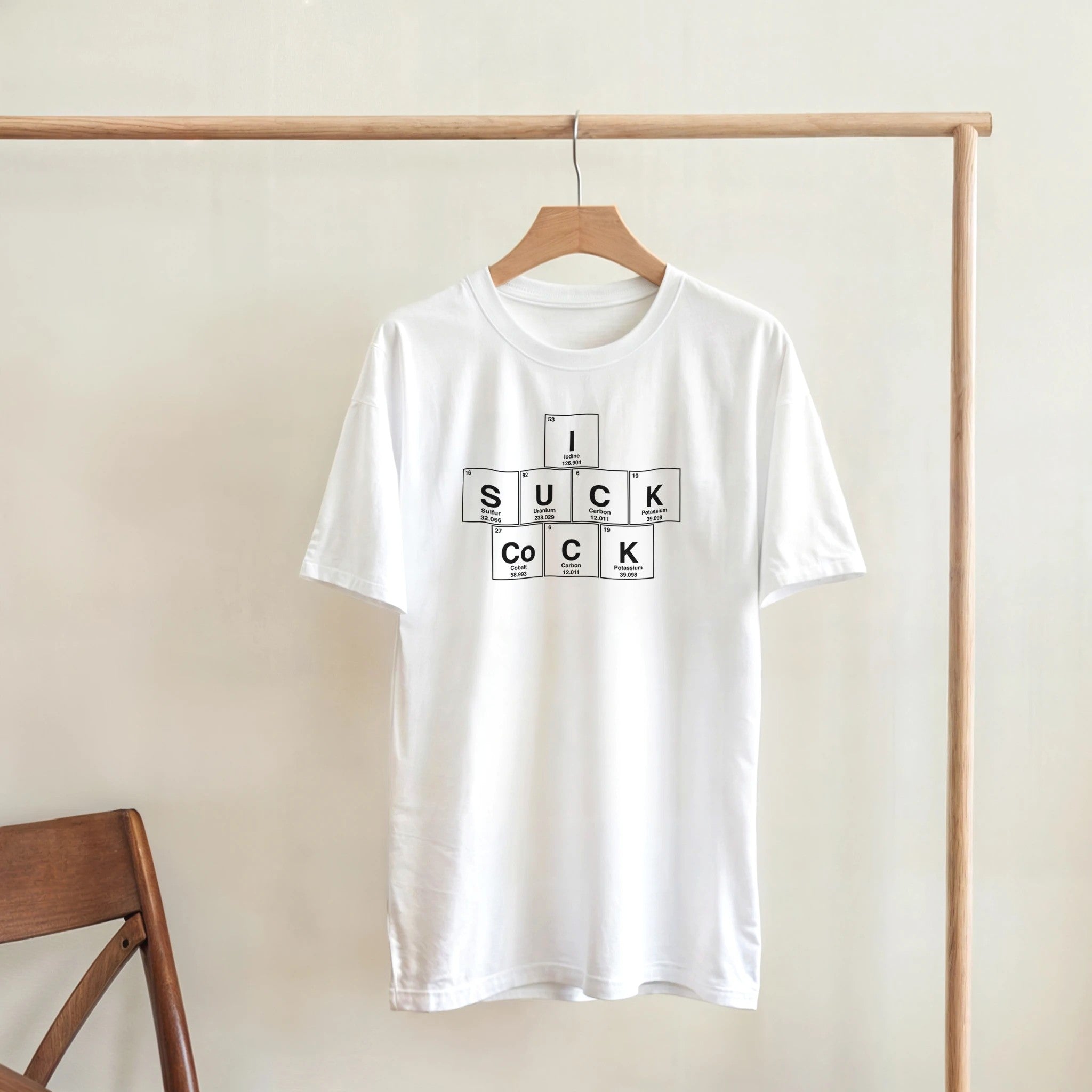 I SUCK CoCK periodic table adult novelty tshirt sex white 3