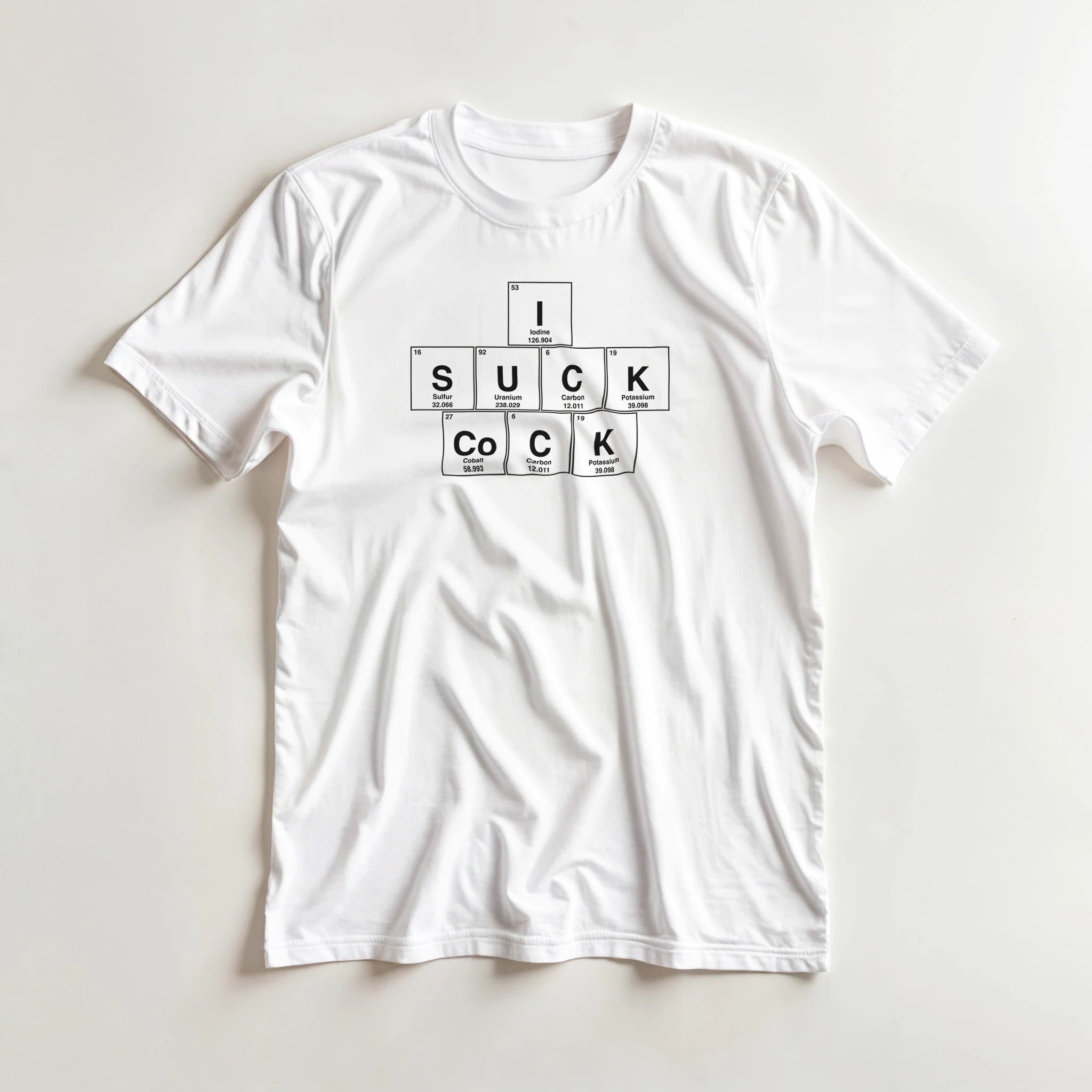 I SUCK CoCK periodic table adult novelty tshirt sex white 5
