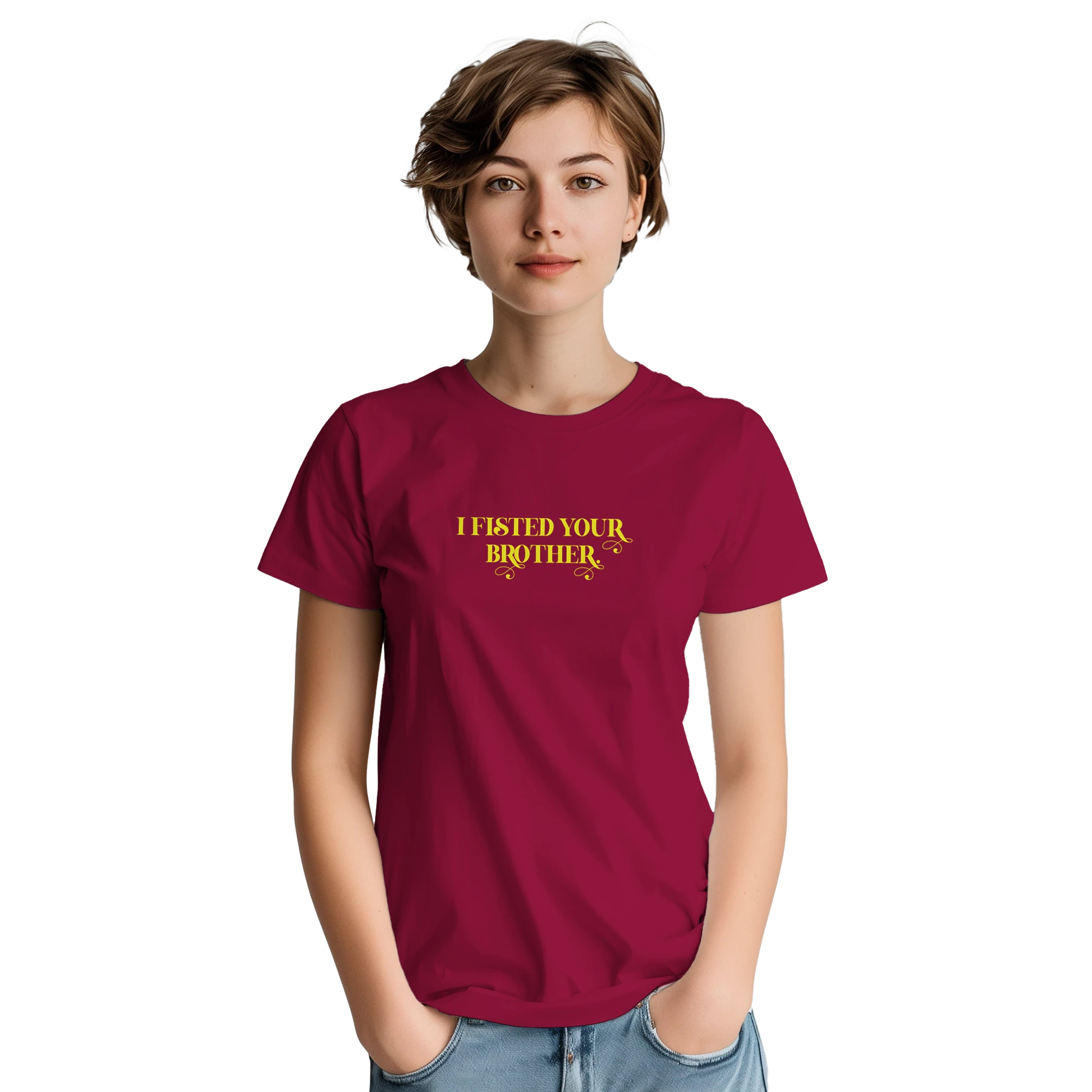 I fisted your brother adult novelty tshirt sex red