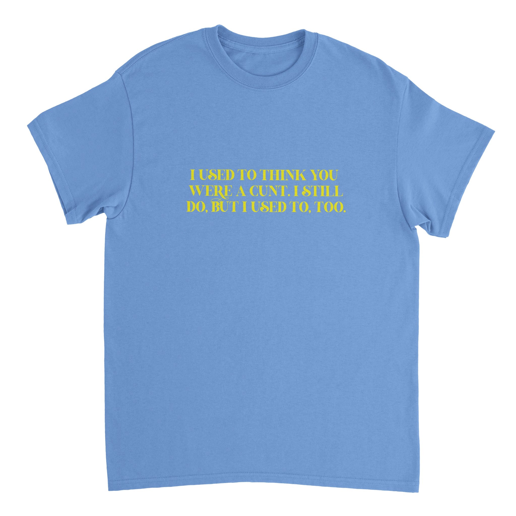 I used to think you were a cunt i still do but i used to too adult novelty tshirt light blue