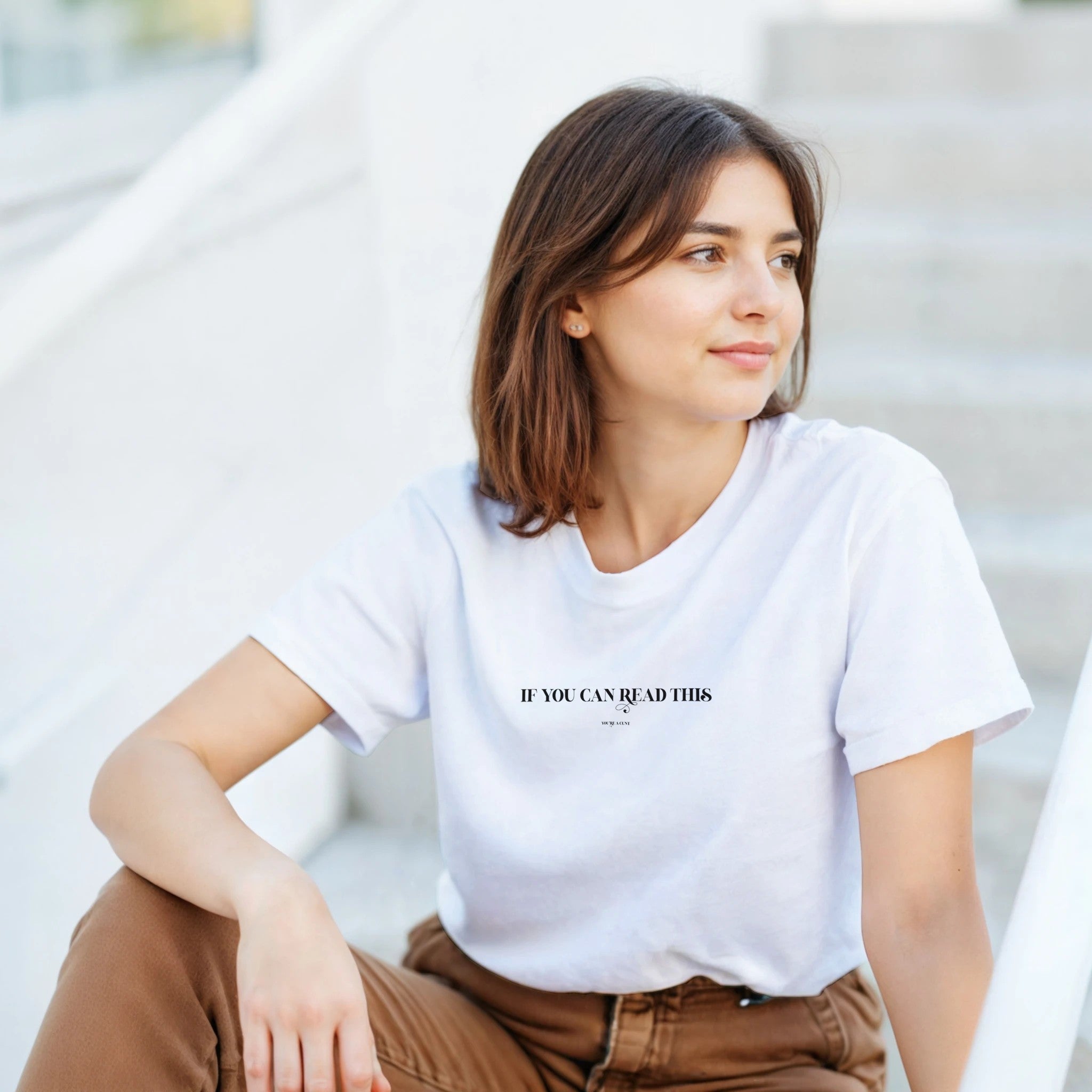 If you can read this you're a cunt adult novelty tshirt white 3
