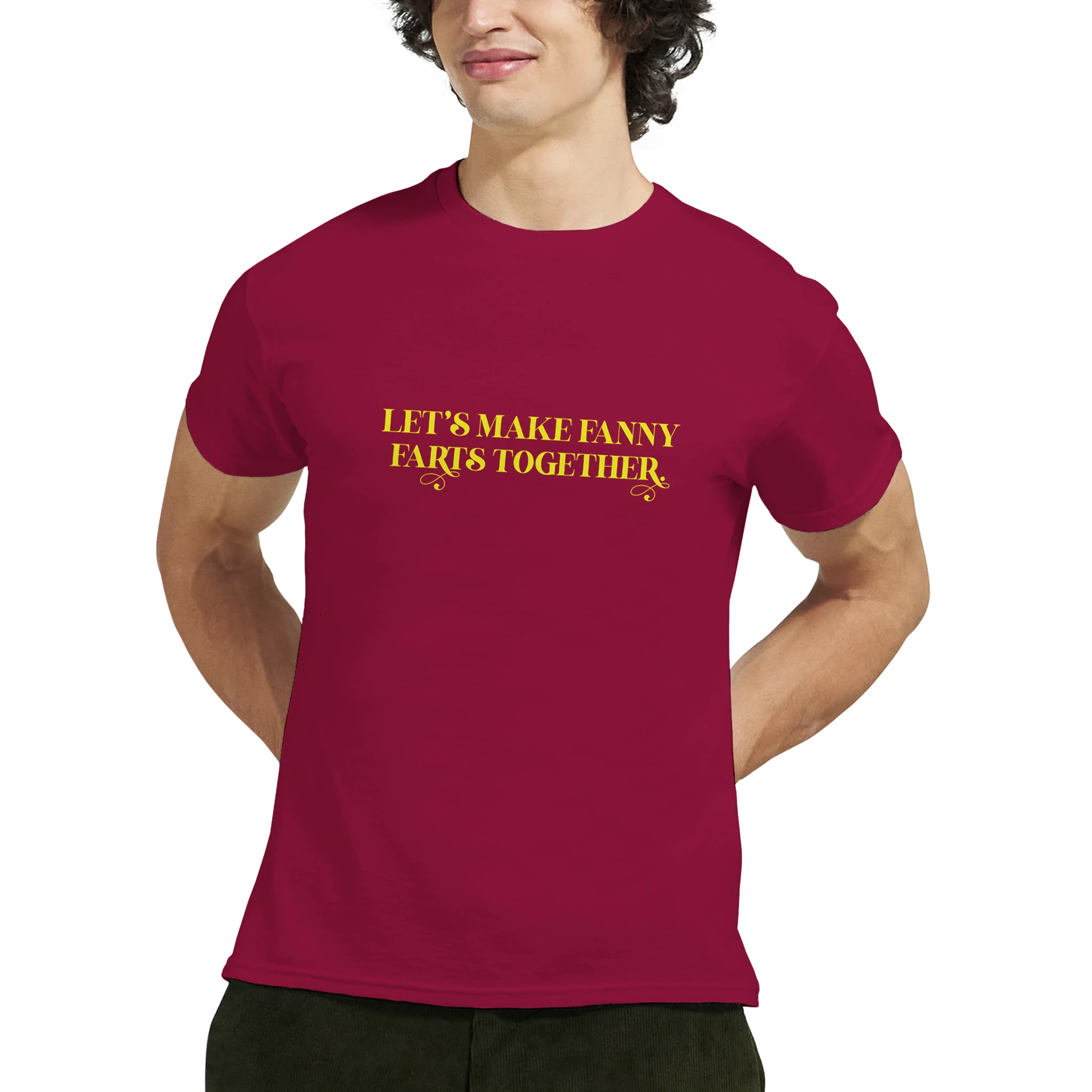 LETS MAKE FANNY FARTS TOGETHER ADULT NOVELTY TSHIRT BURGUNDY2