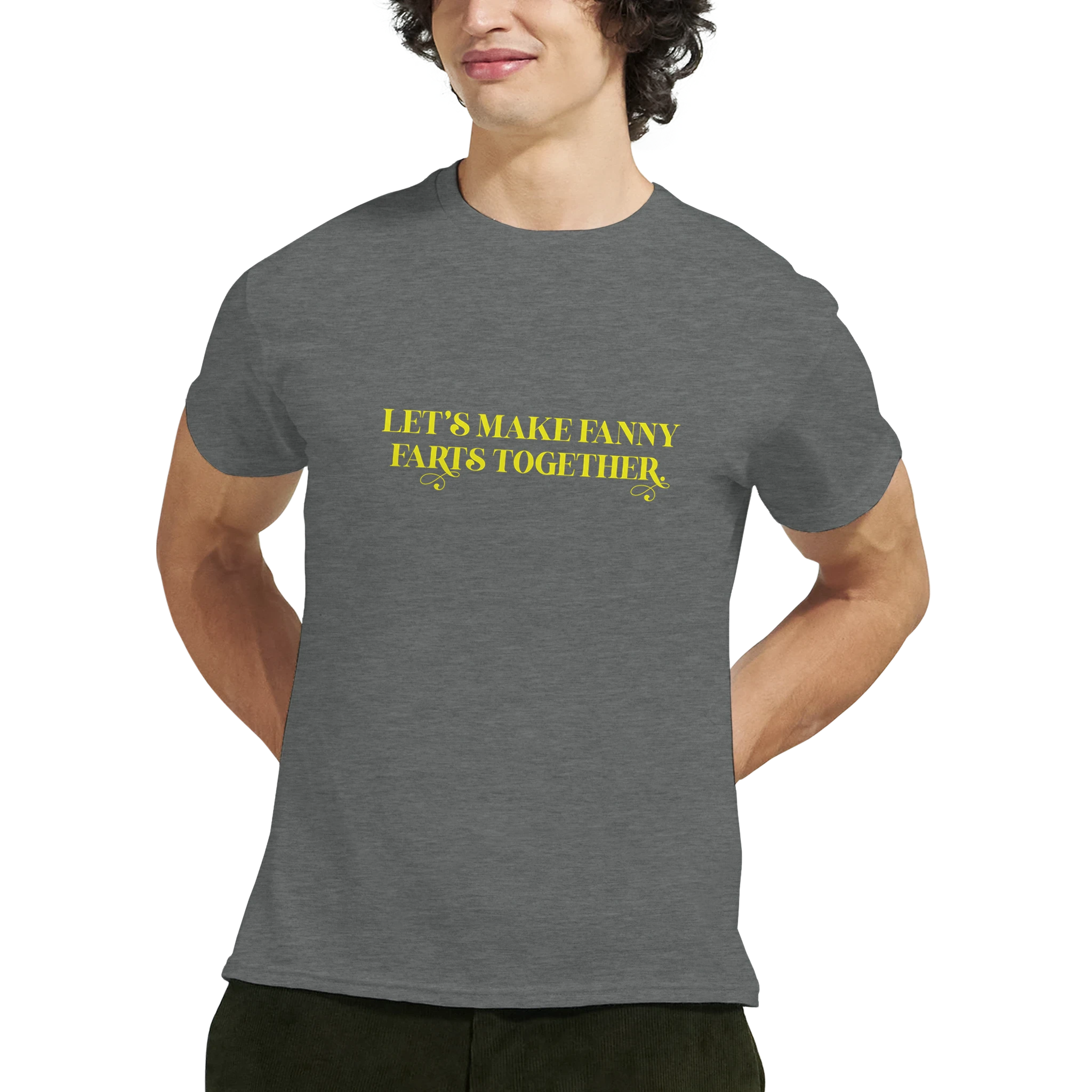 LETS MAKE FANNY FARTS TOGETHER ADULT NOVELTY TSHIRT GRAPHITE HEATHER