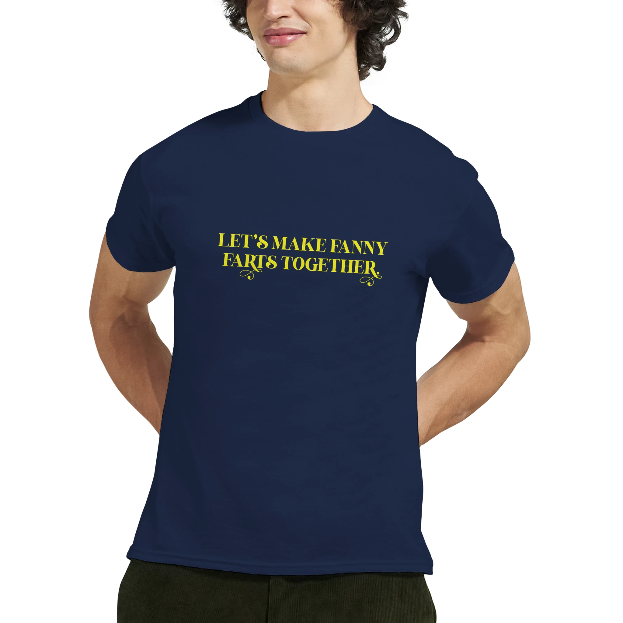 LETS MAKE FANNY FARTS TOGETHER ADULT NOVELTY TSHIRT NAVY