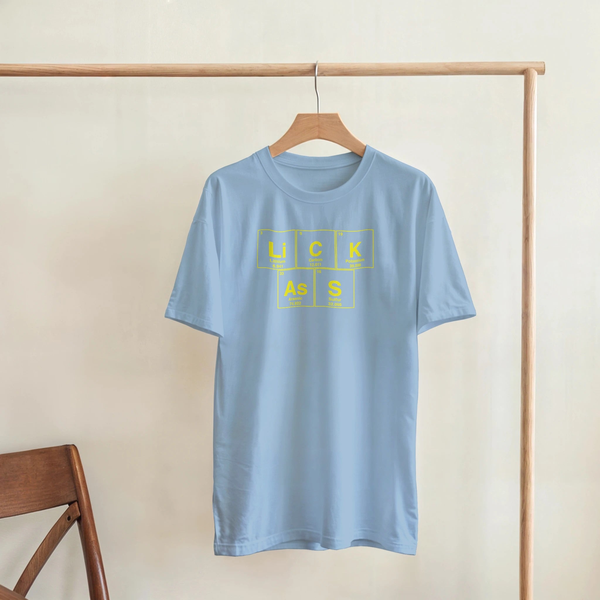 LiCK AsS periodic table adult novelty tshirt sex rimming light blue