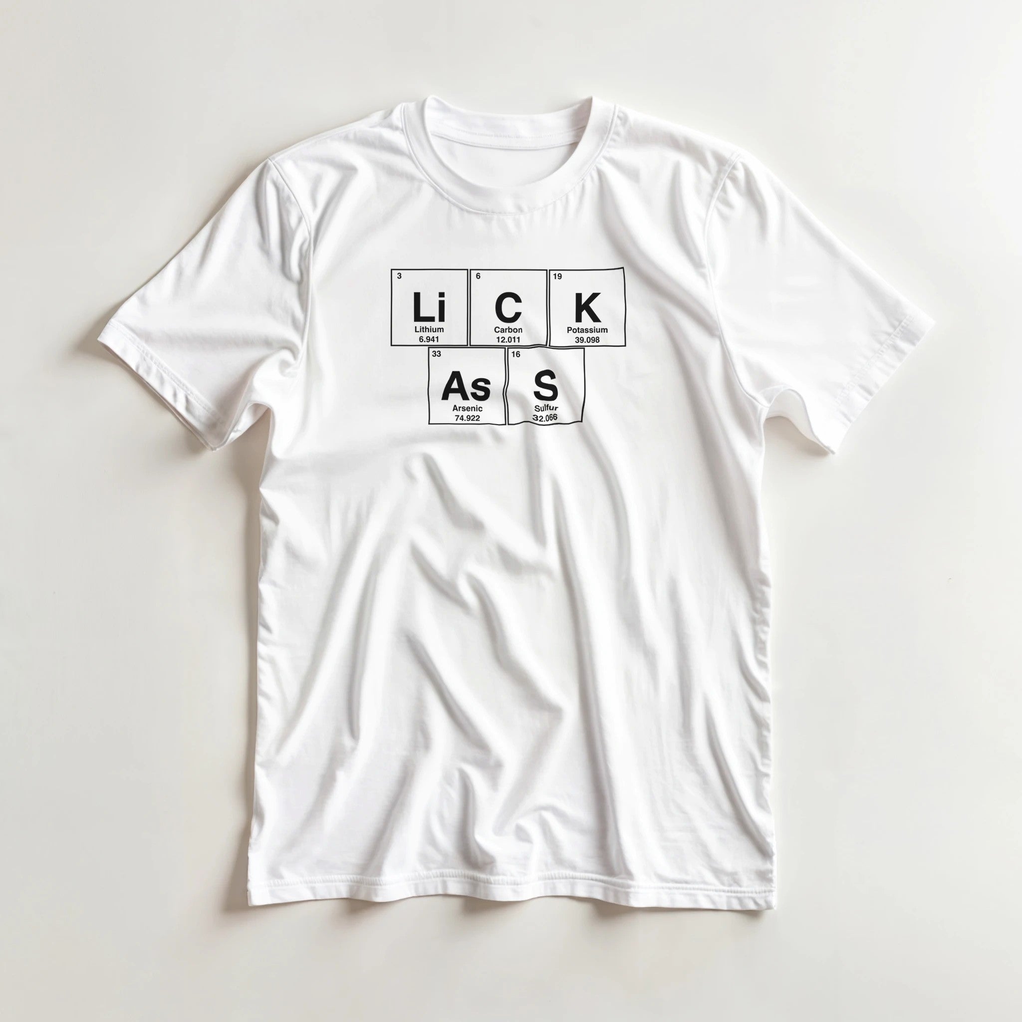 LiCK AsS periodic table adult novelty tshirt sex rimming white 4