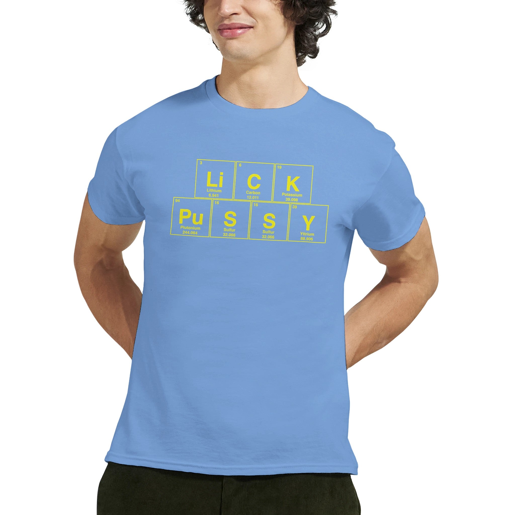 LiCK PuSSY periodic table adult novelty tshirt sex light blue 7