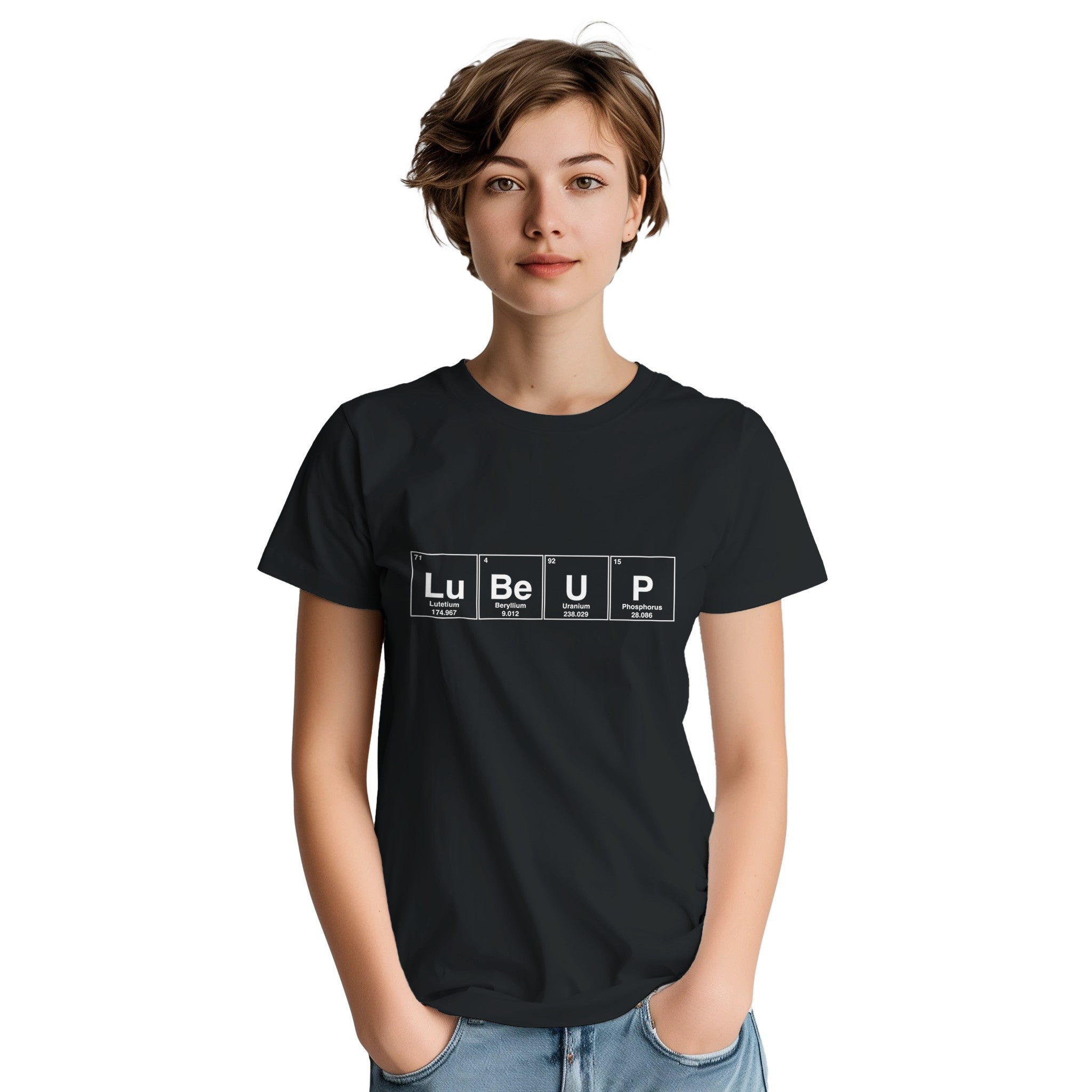 LuBe UP periodic table adult novelty tshirt sex black