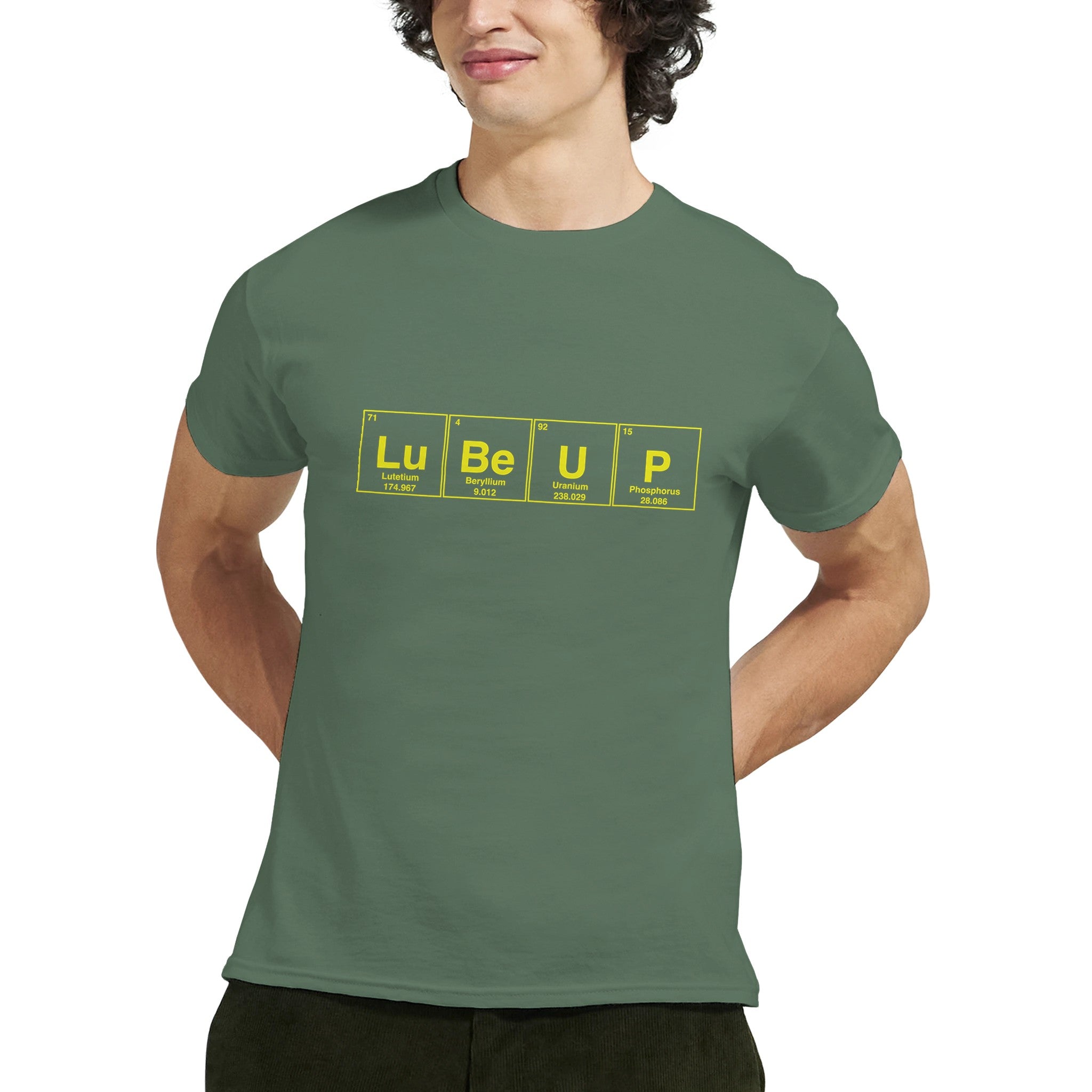 LuBe UP periodic table adult novelty tshirt sex military green 2