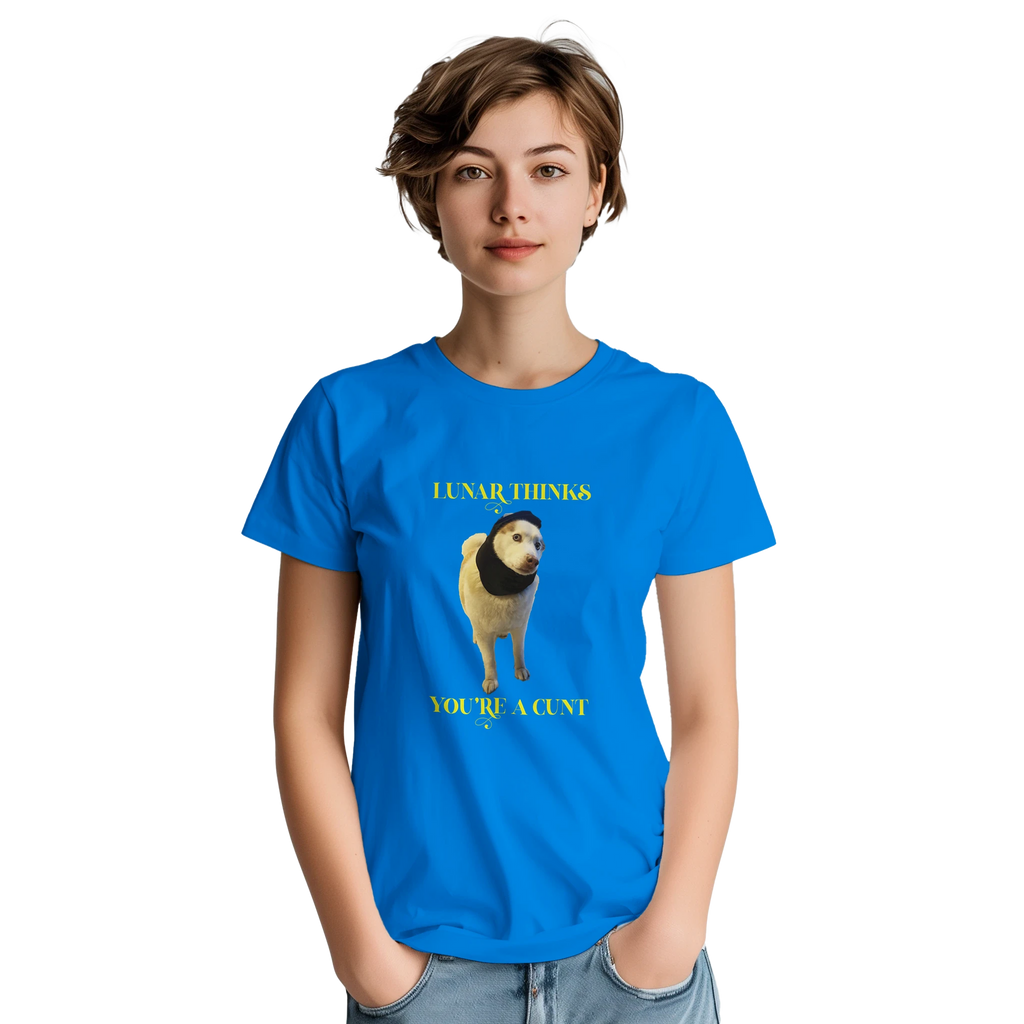 Lunar thinks you're a cunt novelty adult tshirt