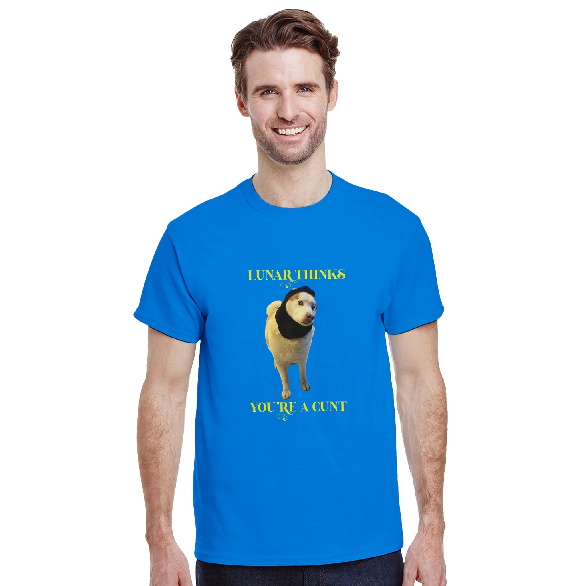 Lunar thinks you're a cunt novelty adult tshirt royal blue 2