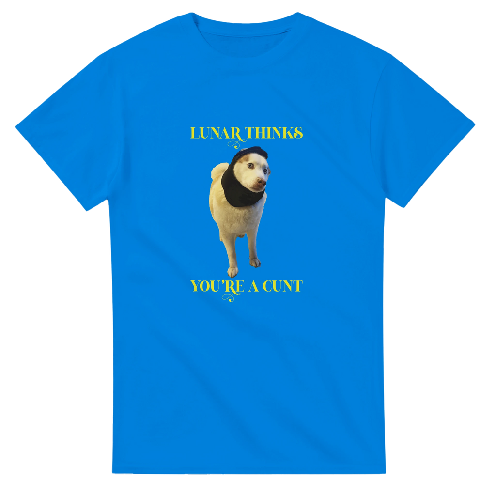 Lunar thinks you're a cunt novelty adult tshirt royal blue 4