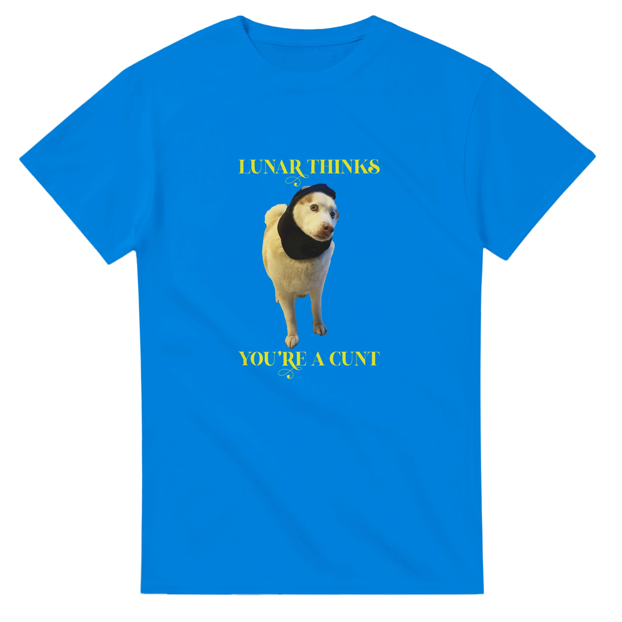 Lunar thinks you're a cunt novelty adult tshirt royal blue 4