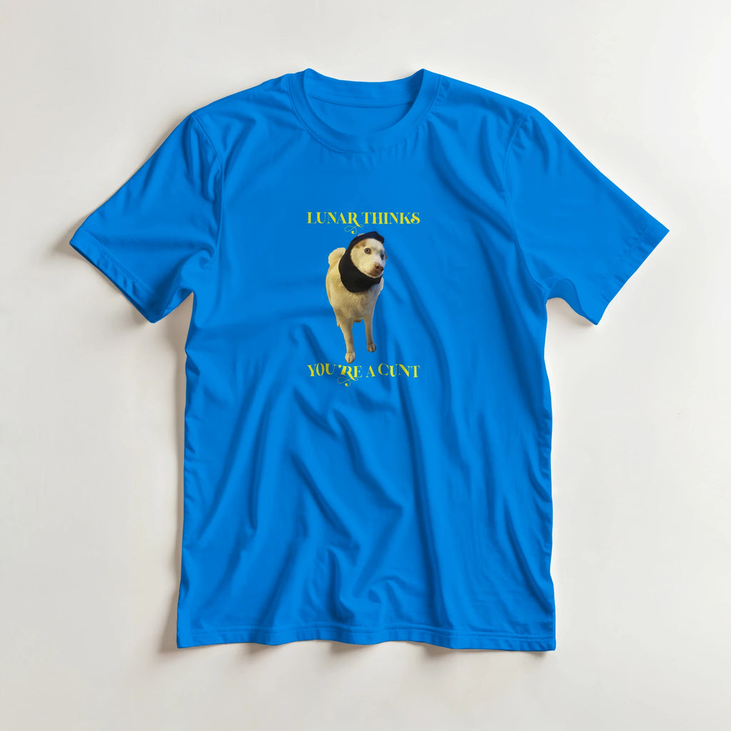 Lunar thinks you're a cunt novelty adult tshirt royal blue 5