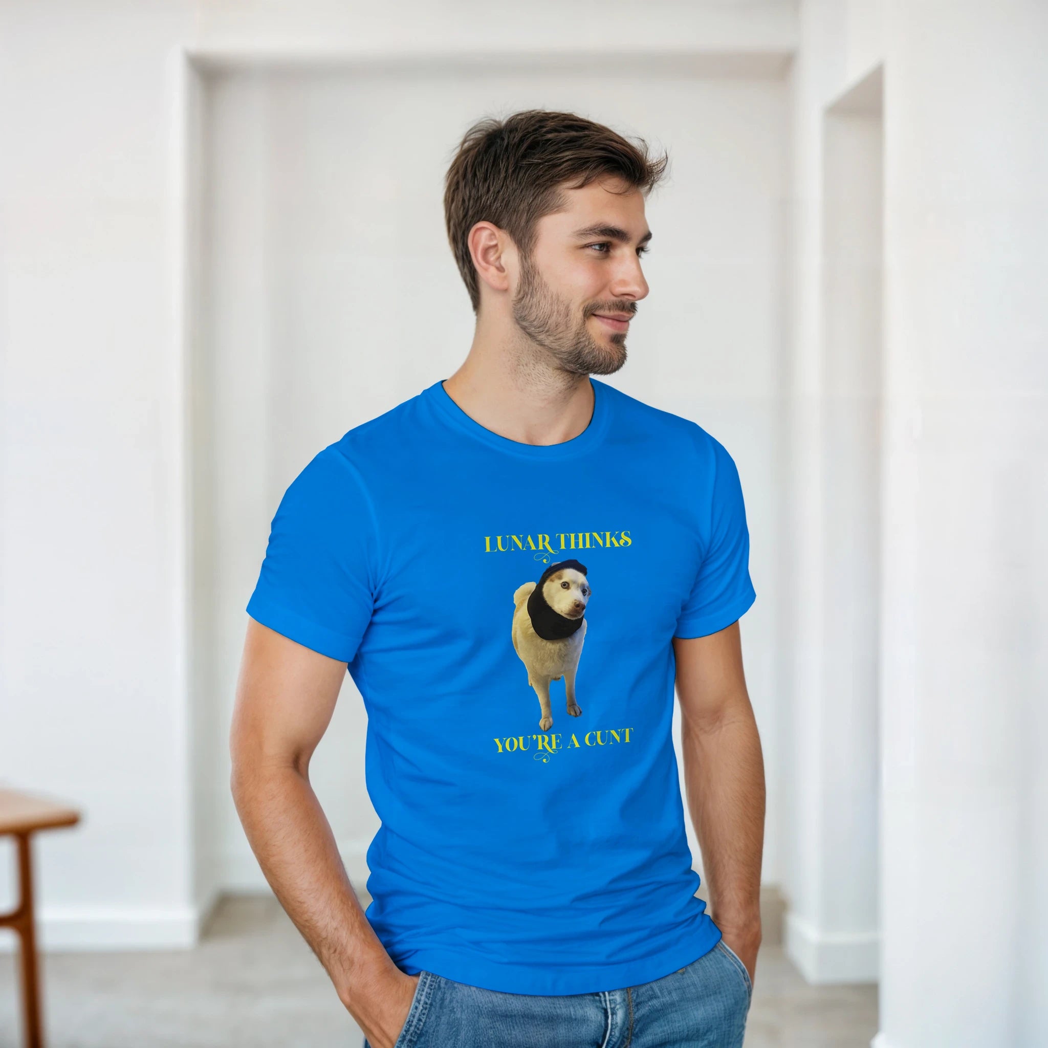Lunar thinks you're a cunt novelty adult tshirt royal blue 6