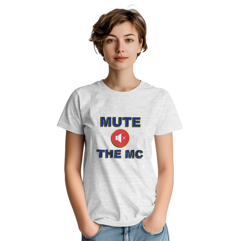 MUTE THE MC ADULT TSHIRT NOVELTY DRUM AND BASS ASH GREY