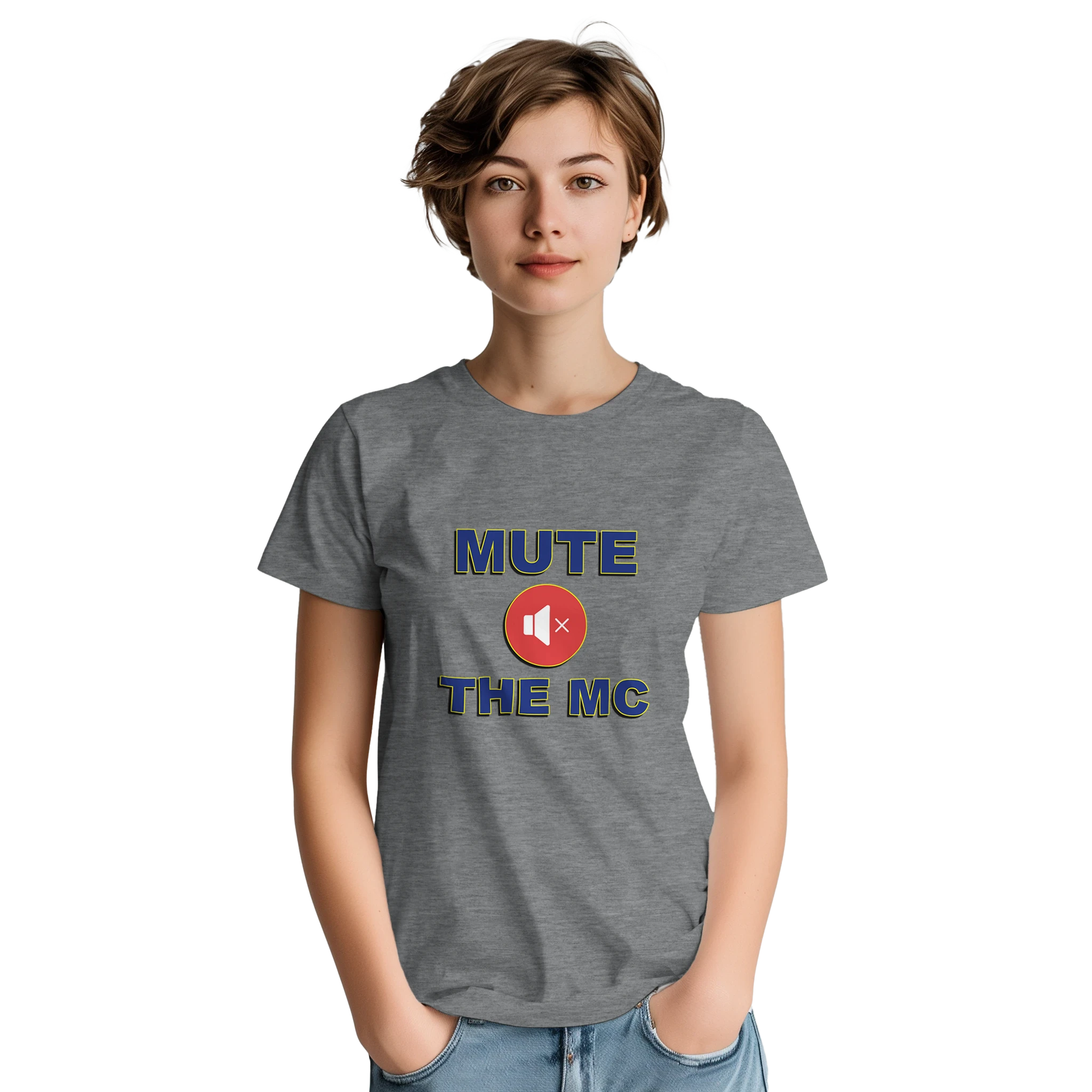 MUTE THE MC ADULT TSHIRT NOVELTY DRUM AND BASS SPORT GREY