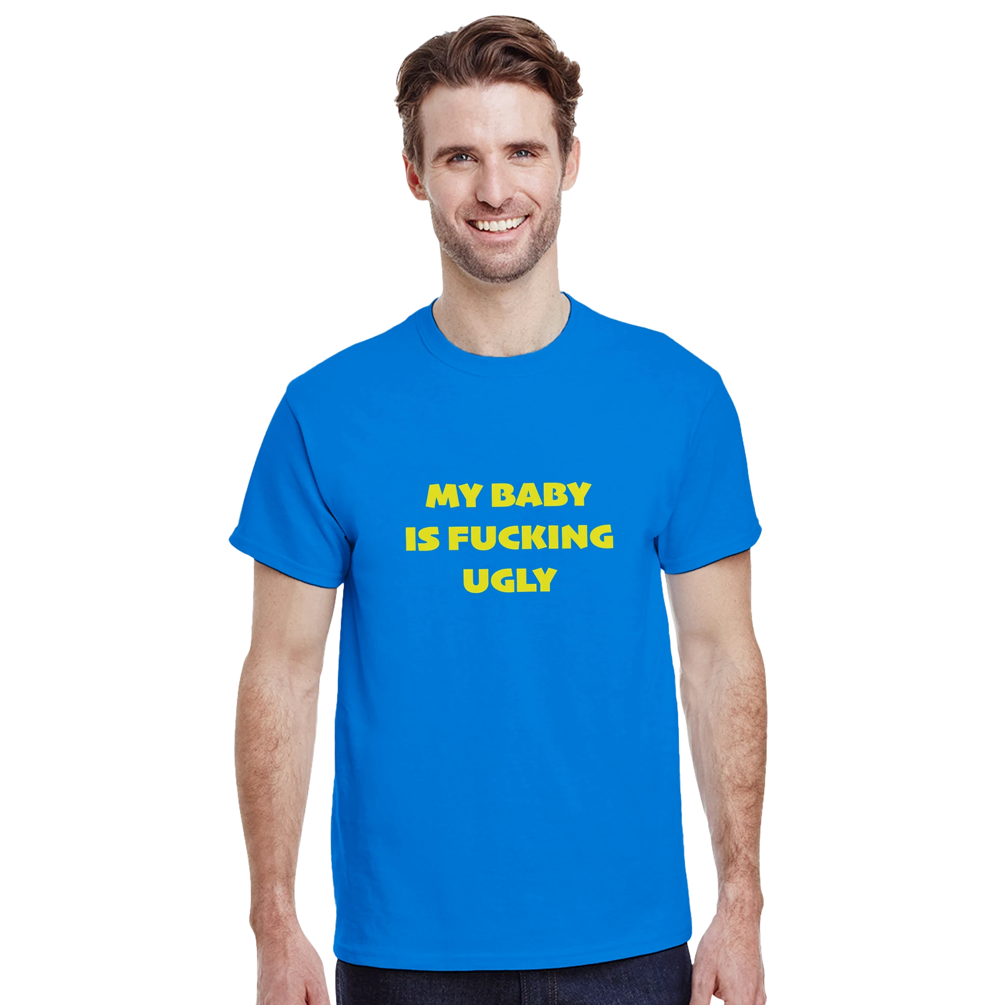 MY BABY IS FUCKING UGLY ADULT NOVELTY TSHIRT ROYAL BLUE