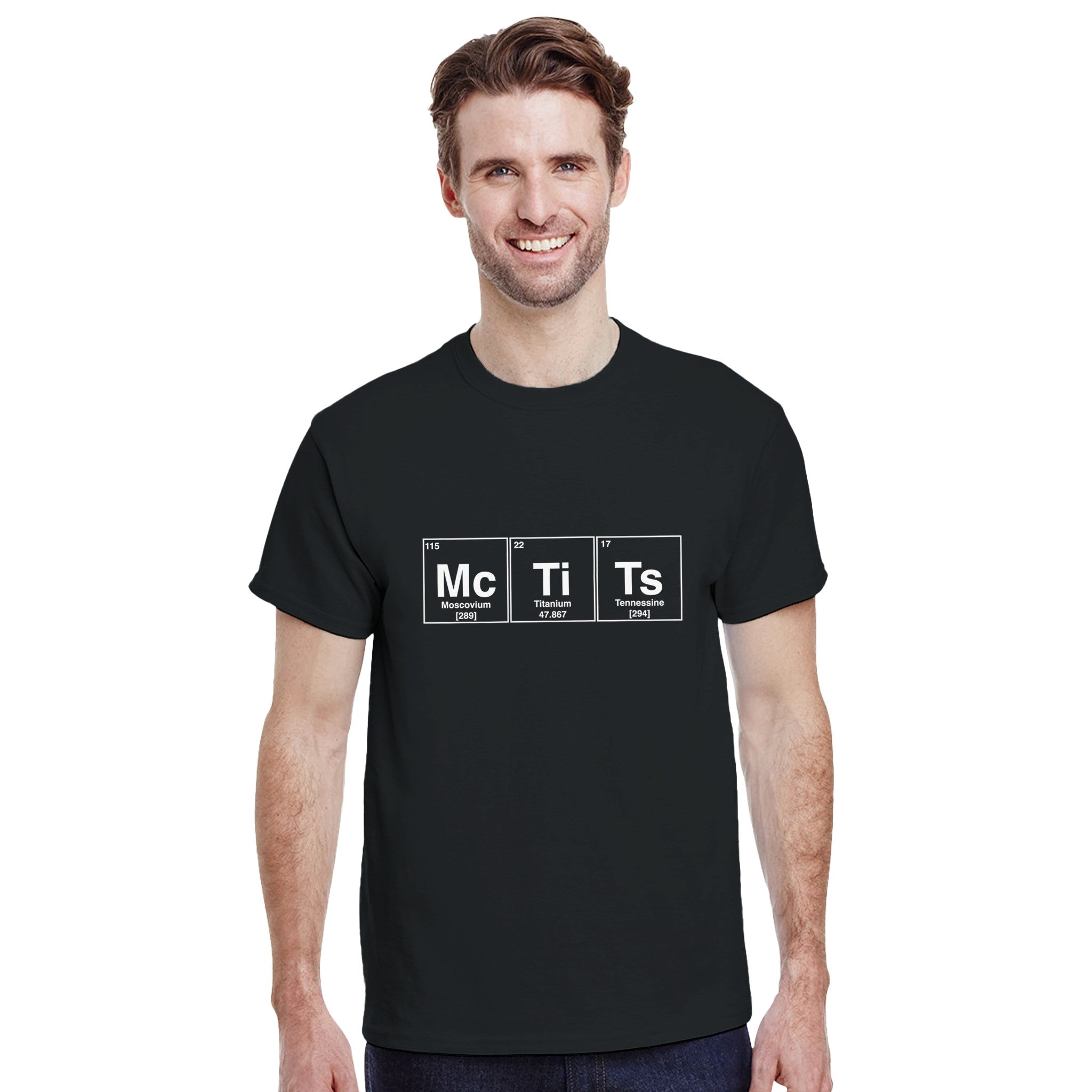McTiTs periodic table adult novelty tshirt black