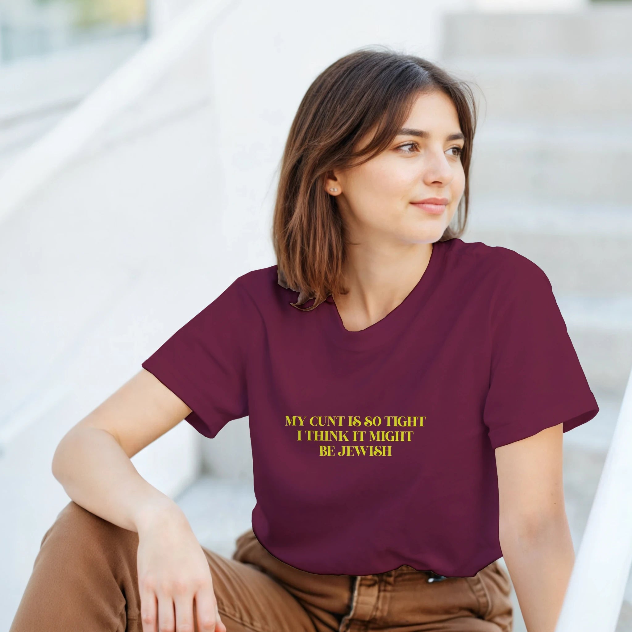 My Cunt is so tight i think it might be Jewish adult novelty tshirt burgundy 2
