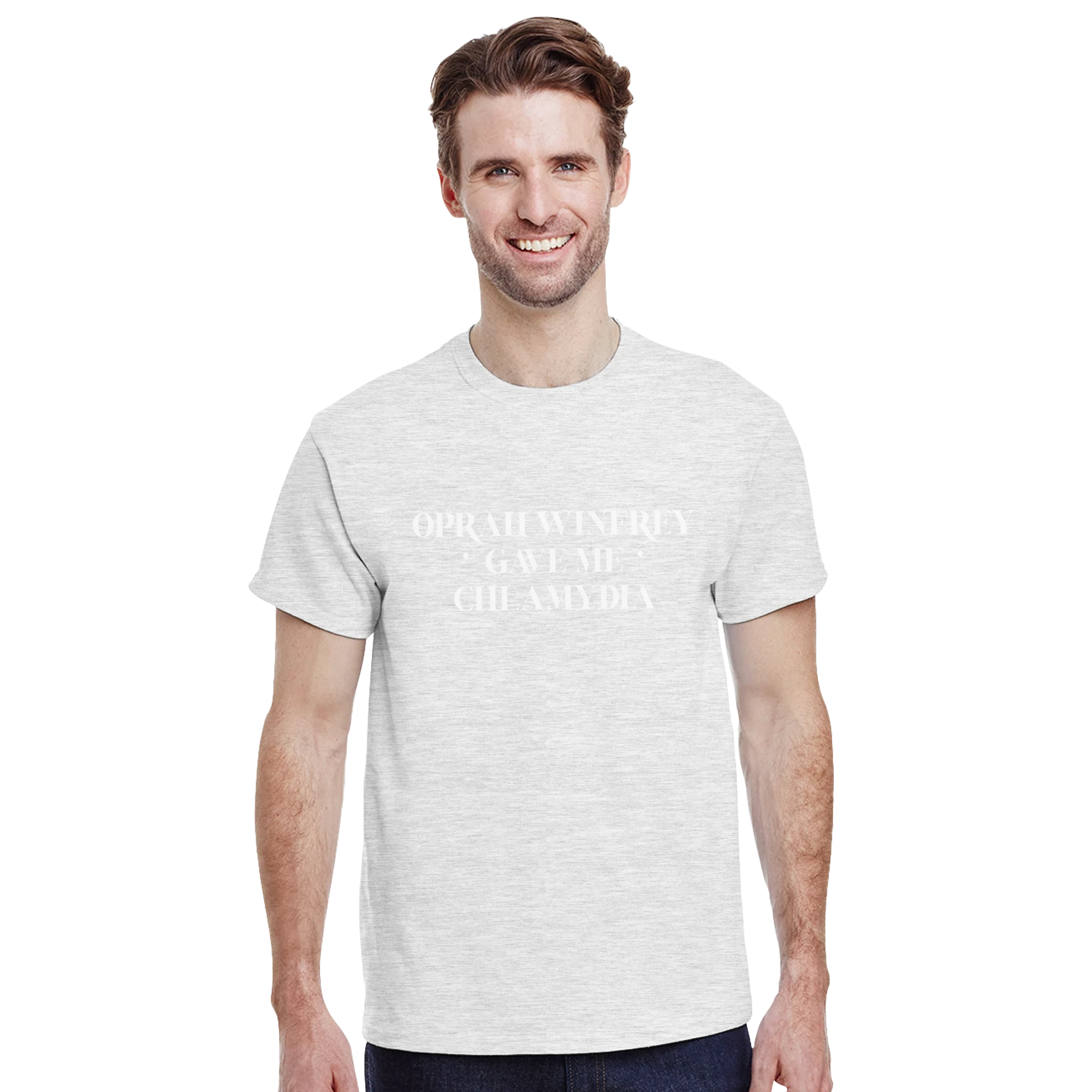 OPRAH WINFREY GAVE ME CHLAMYDIA ADULT NOVELTY TSHIRT ASH GREY