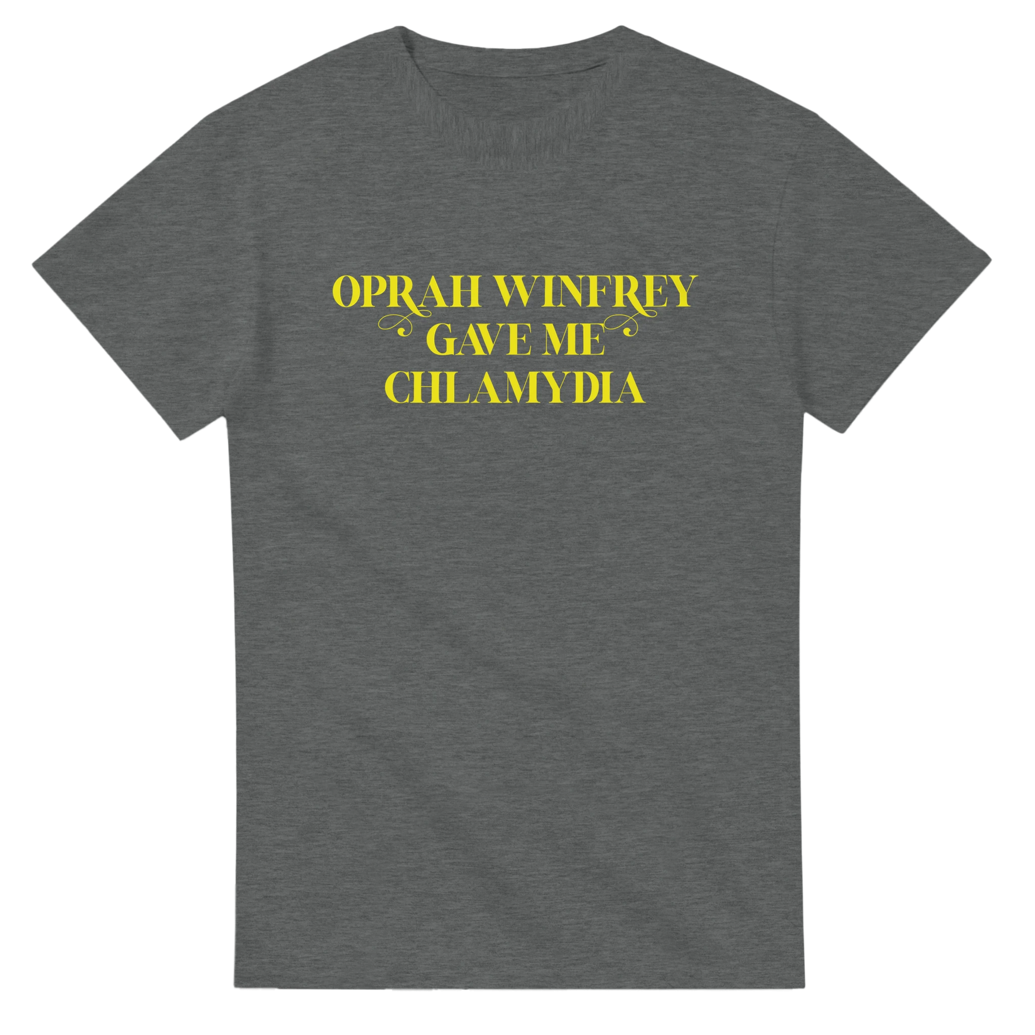 OPRAH WINFREY GAVE ME CHLAMYDIA ADULT NOVELTY TSHIRT GRAPHITE GREY 3