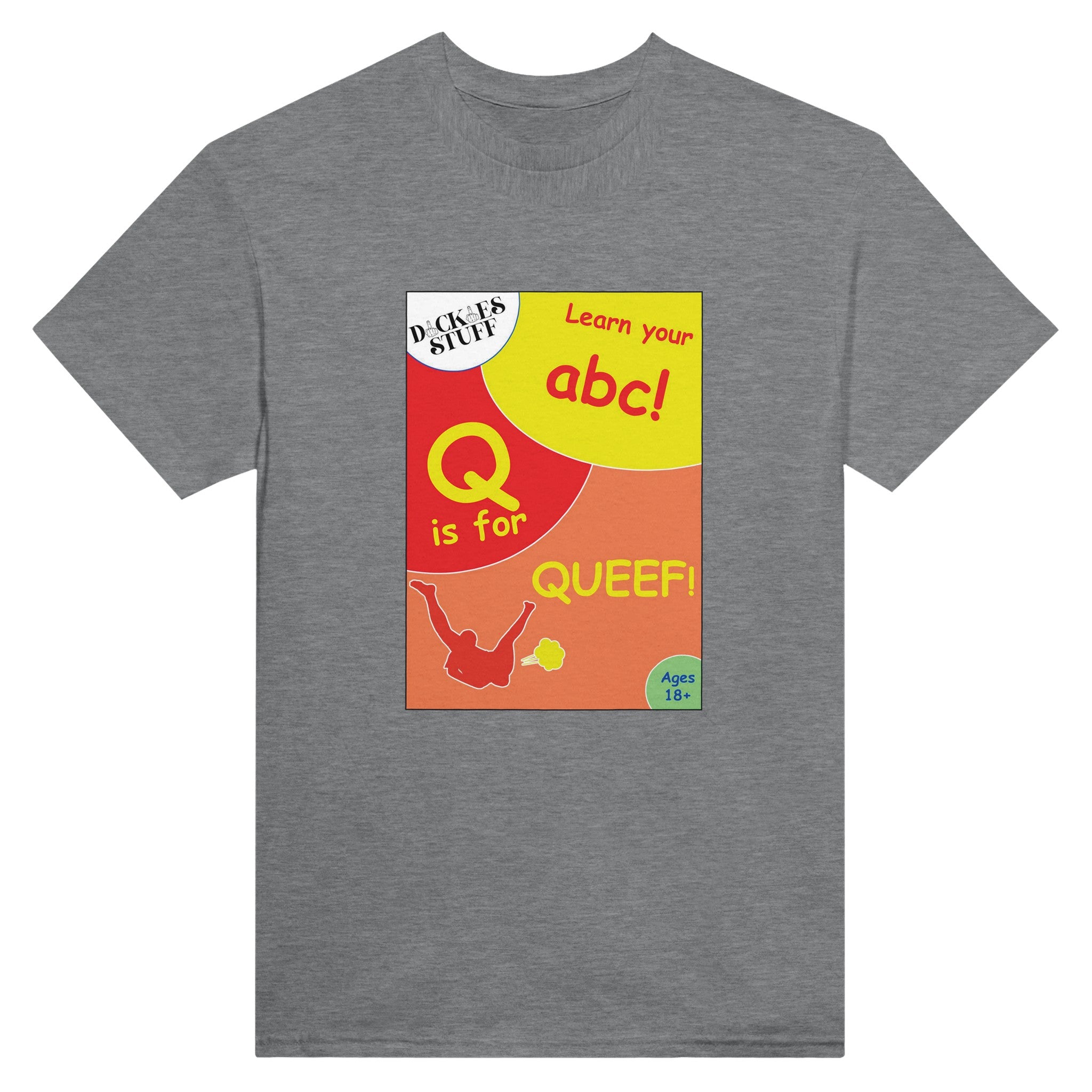 Q is for Queef adult novelty tshirt abc sex sport grey