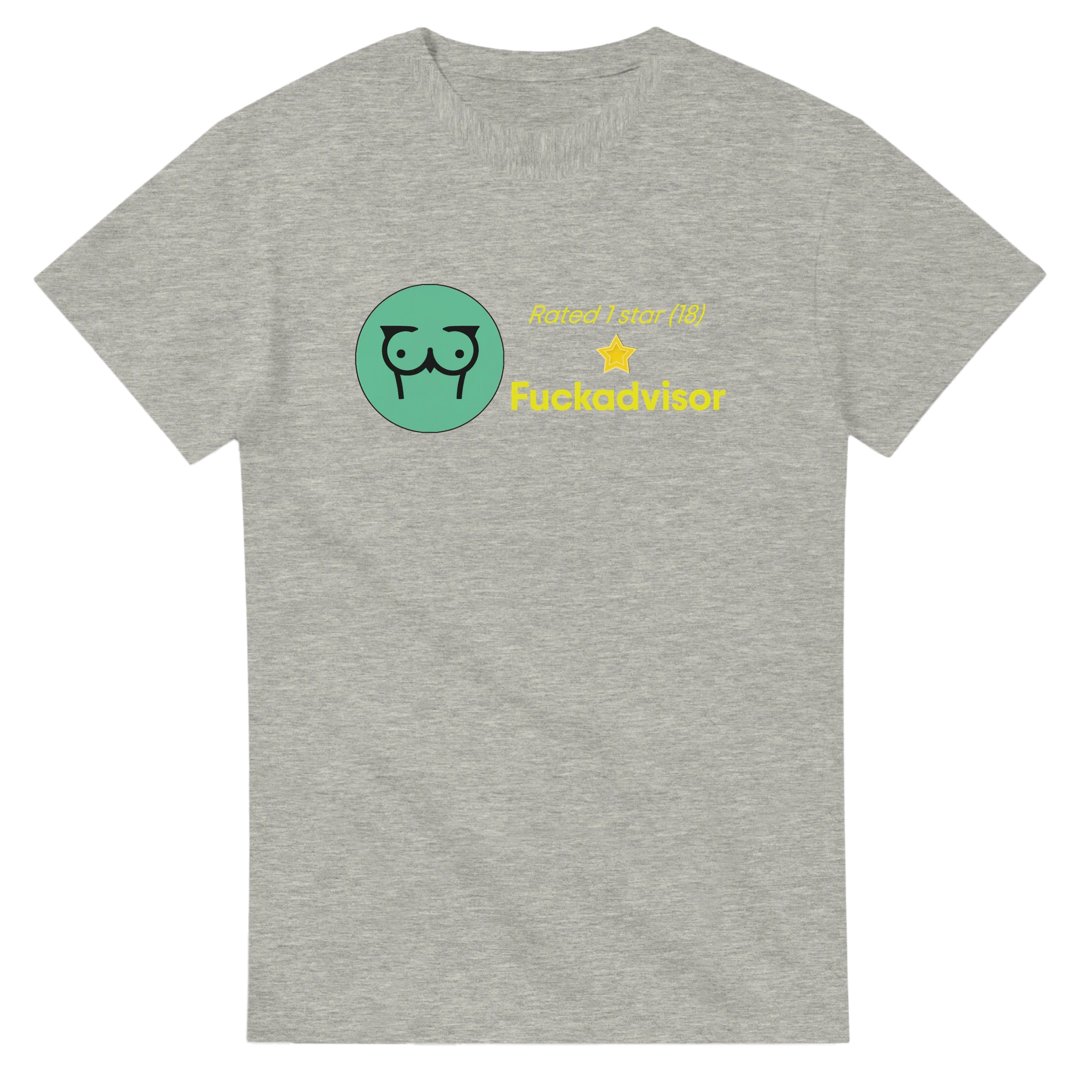 RATED 1 STAR ON FUCKADVISOR (18) adult novelty tshirt sex ash grey