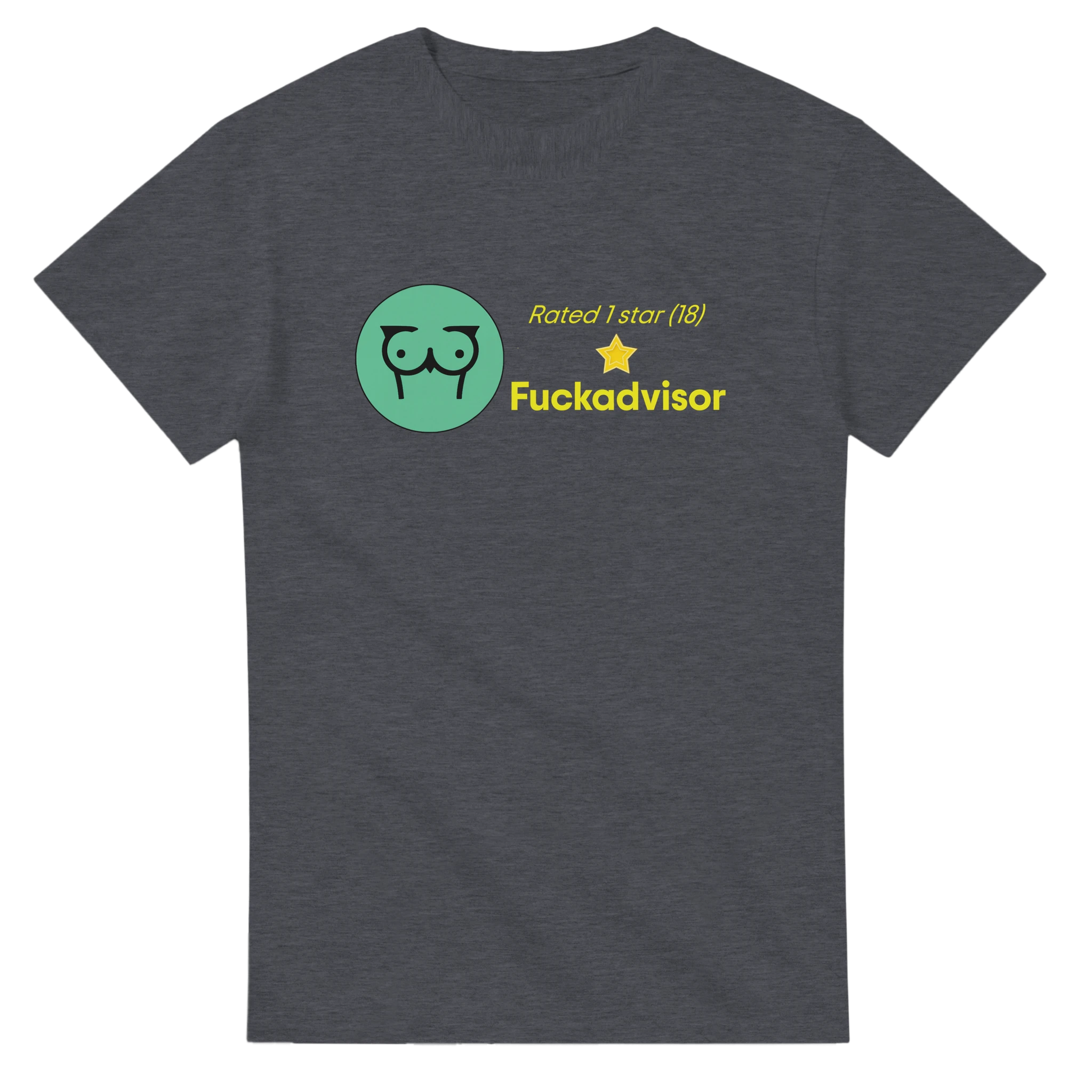 RATED 1 STAR ON FUCKADVISOR (18) adult novelty tshirt sex dark grey