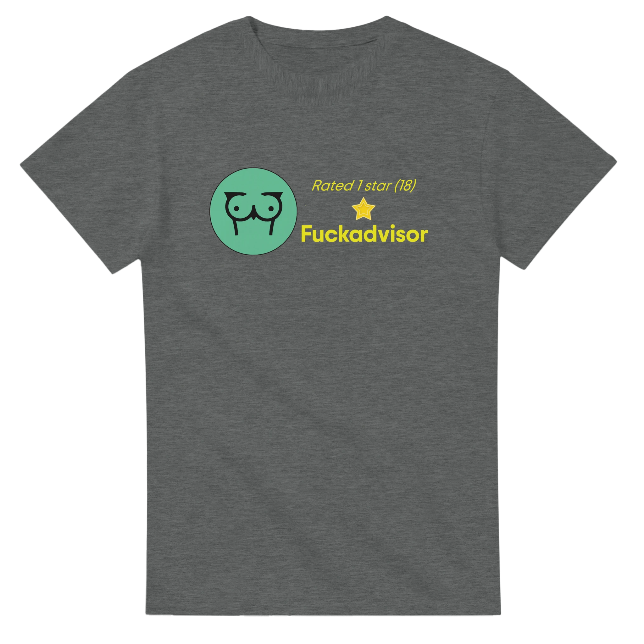 RATED 1 STAR ON FUCKADVISOR (18) adult novelty tshirt sex graphite grey
