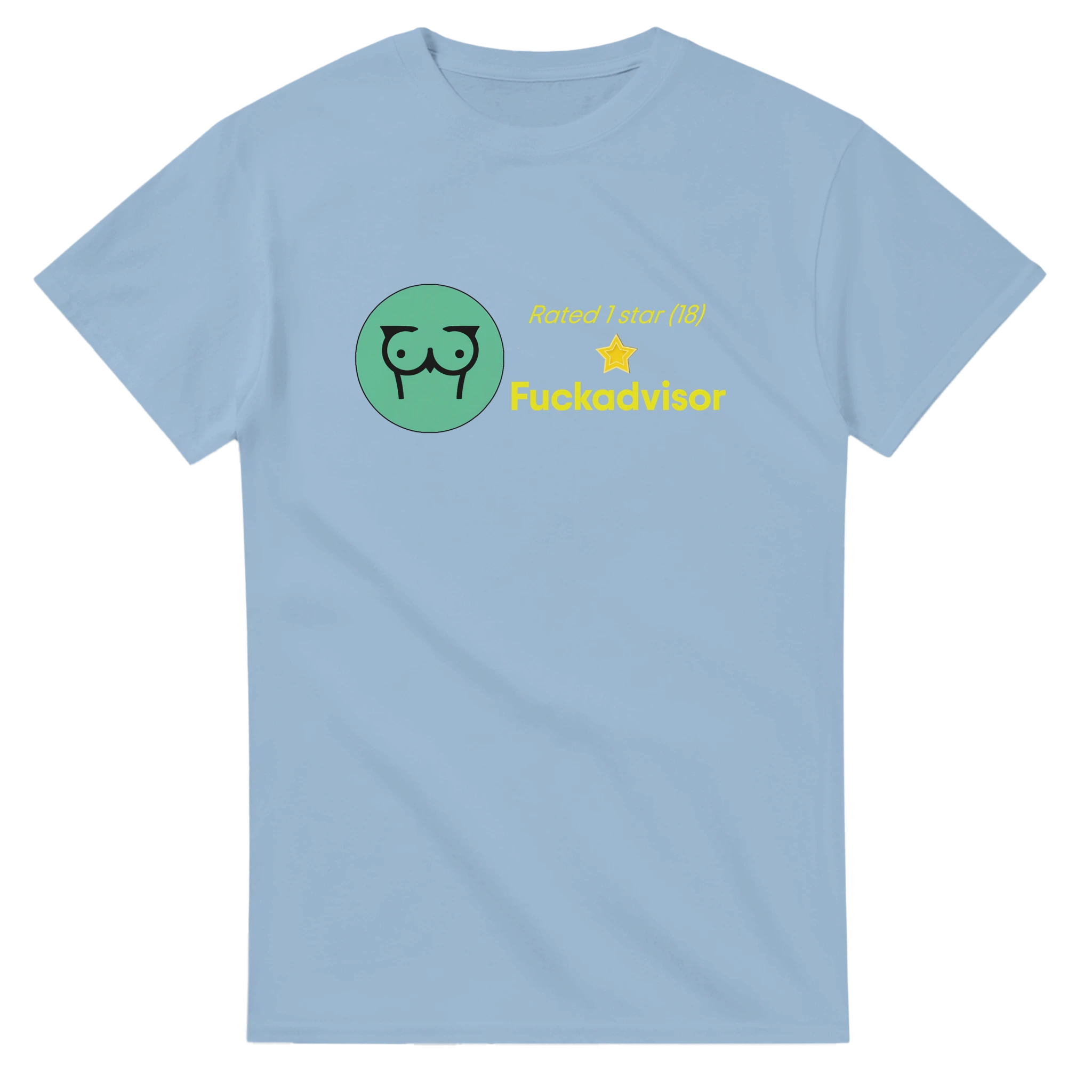 RATED 1 STAR ON FUCKADVISOR (18) adult novelty tshirt sex light blue 2
