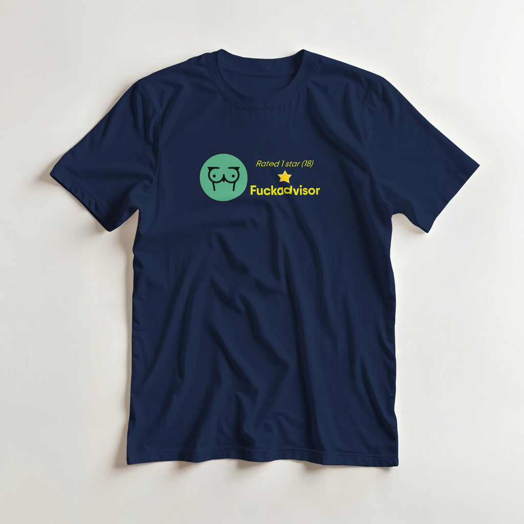 RATED 1 STAR ON FUCKADVISOR (18) adult novelty tshirt sex navy blue 2