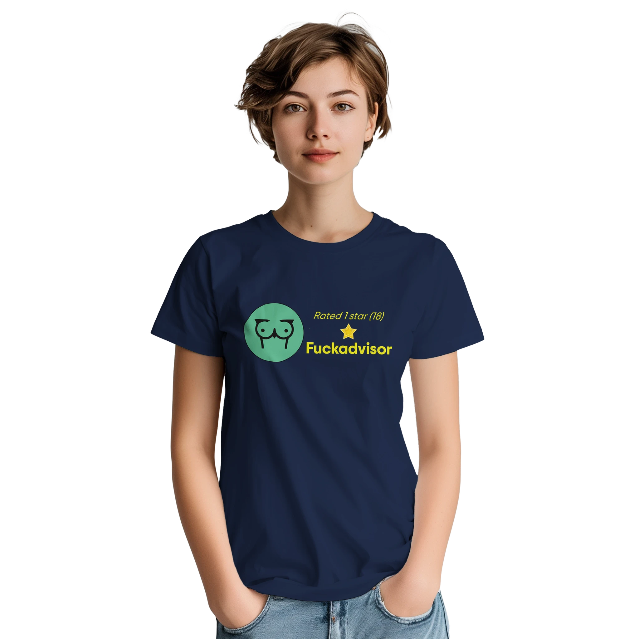 RATED 1 STAR ON FUCKADVISOR (18) adult novelty tshirt sex navy blue 3