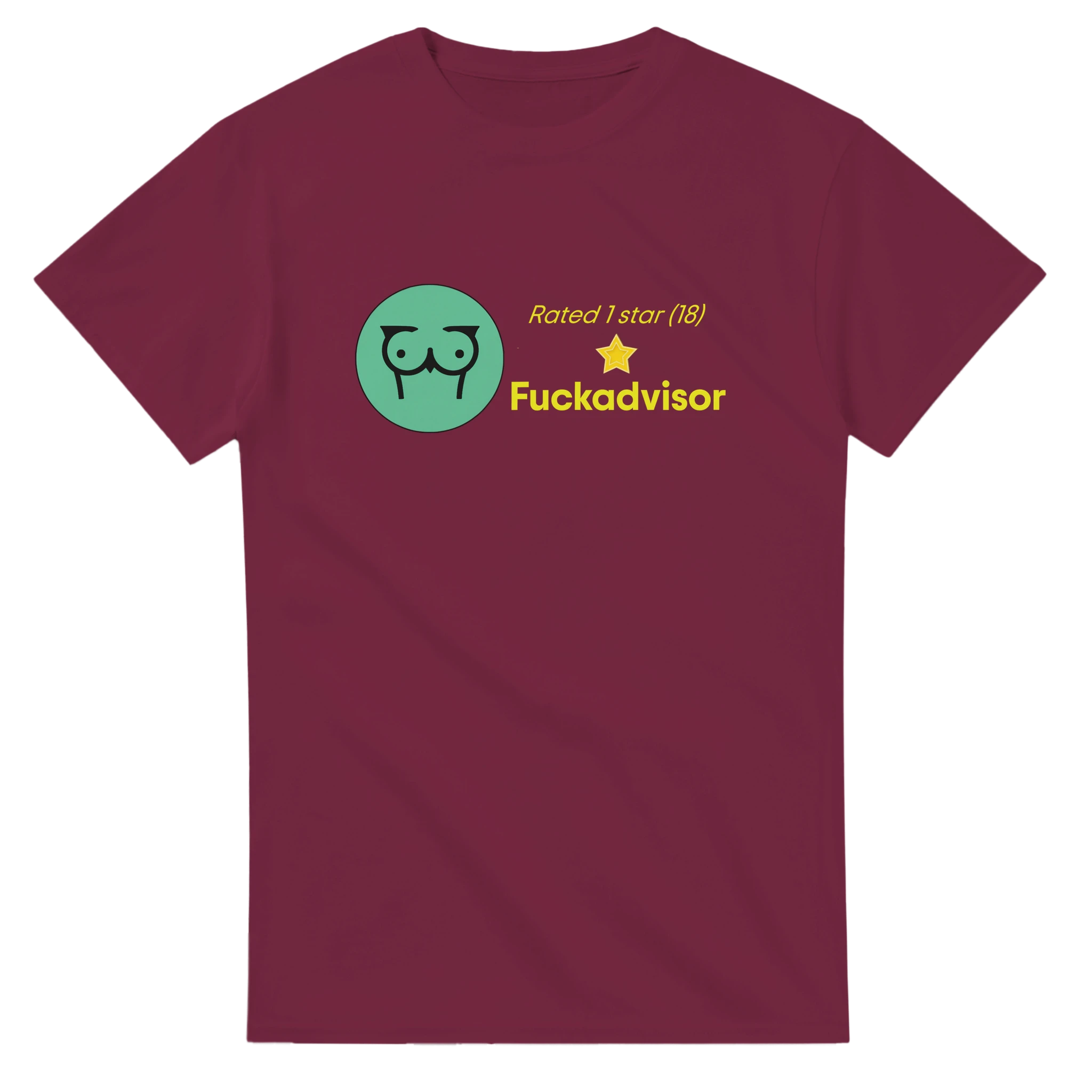 RATED 1 STAR ON FUCKADVISOR (18) adult novelty tshirt sex red